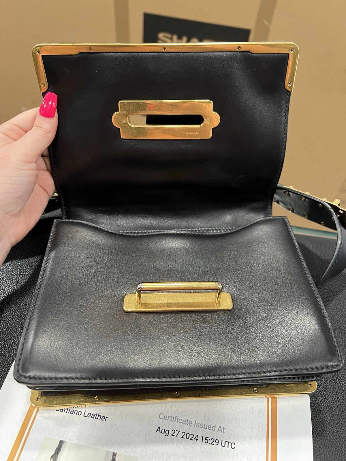 Prada Cashier Shoulder Bag With Certificate Of Authenticity