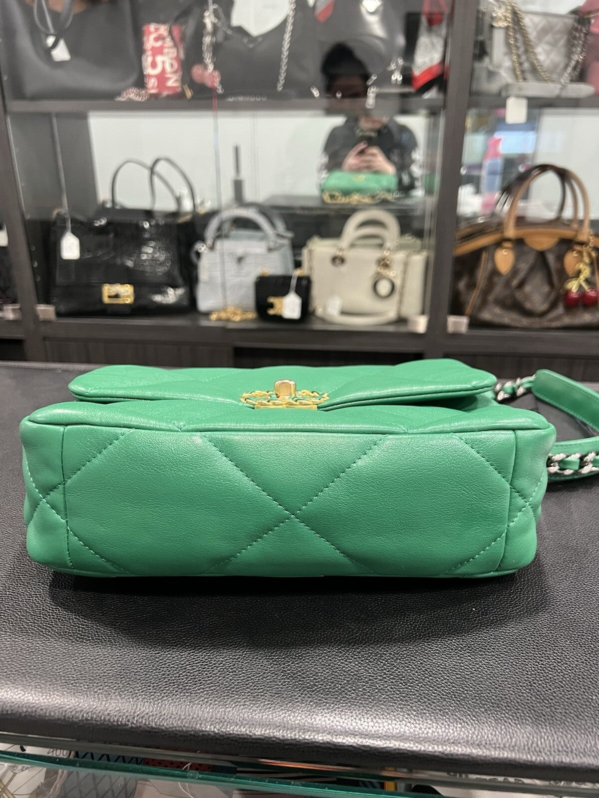 Chanel Medium 19 Flap Bag Green W/Authenticity