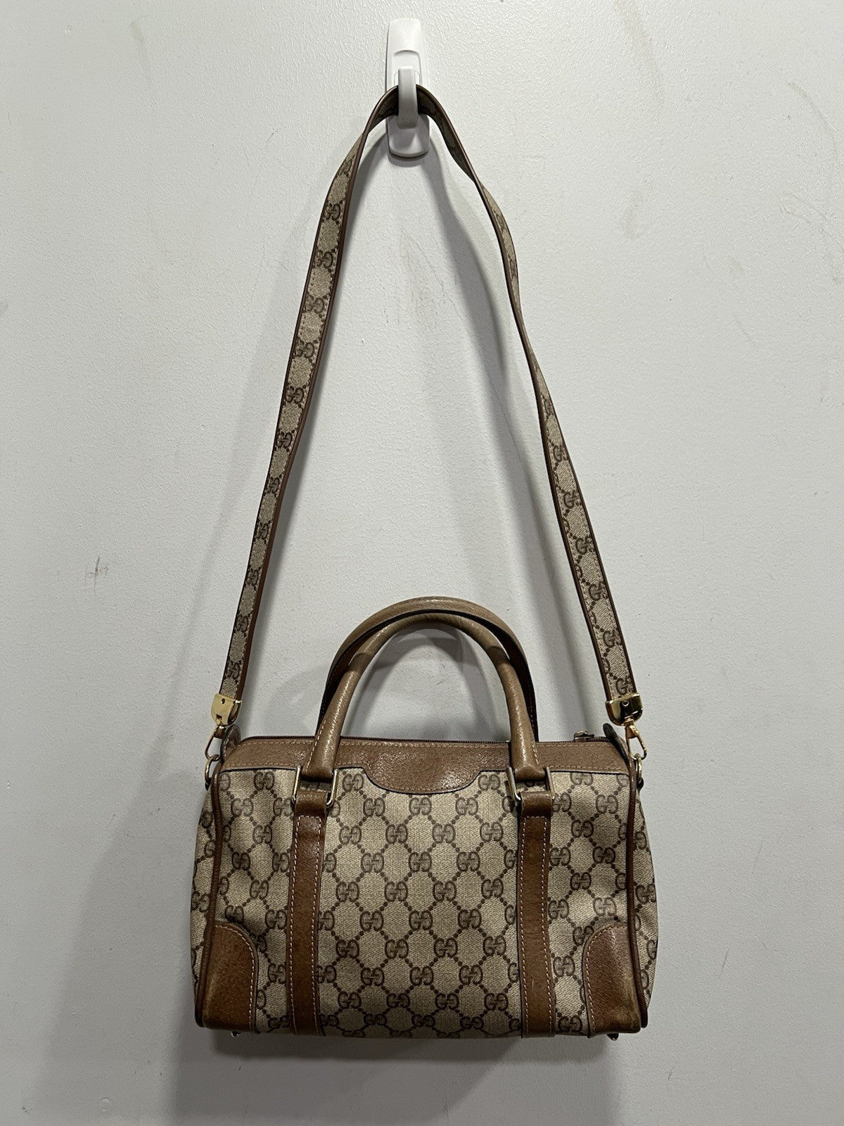 Gucci Vintage GG Plus Boston Bag W/Certificate Of Authenticity