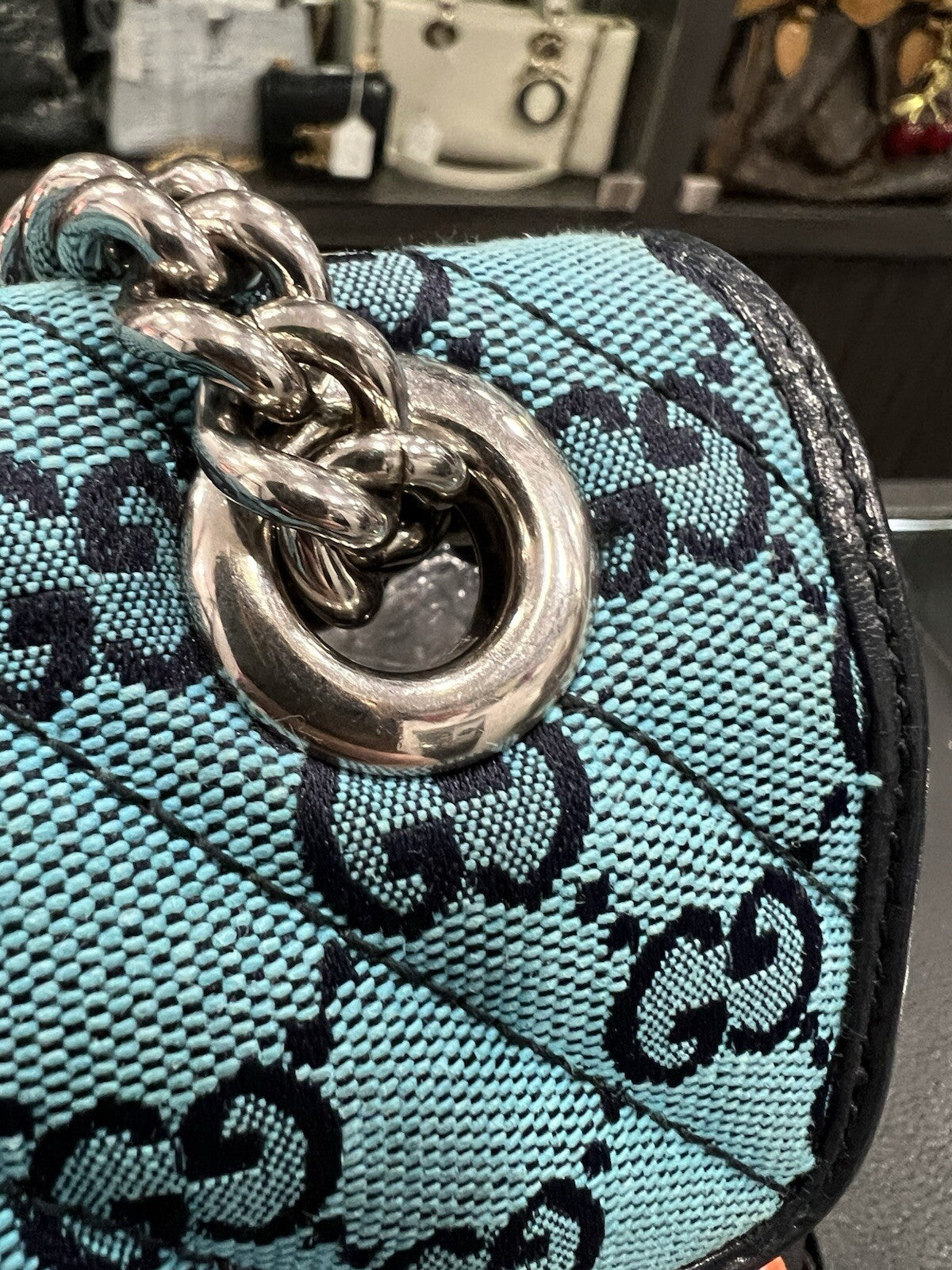 Gucci GG Marmont Flap Bag Diagonal Quilted GG Canvas Small LTD ED.