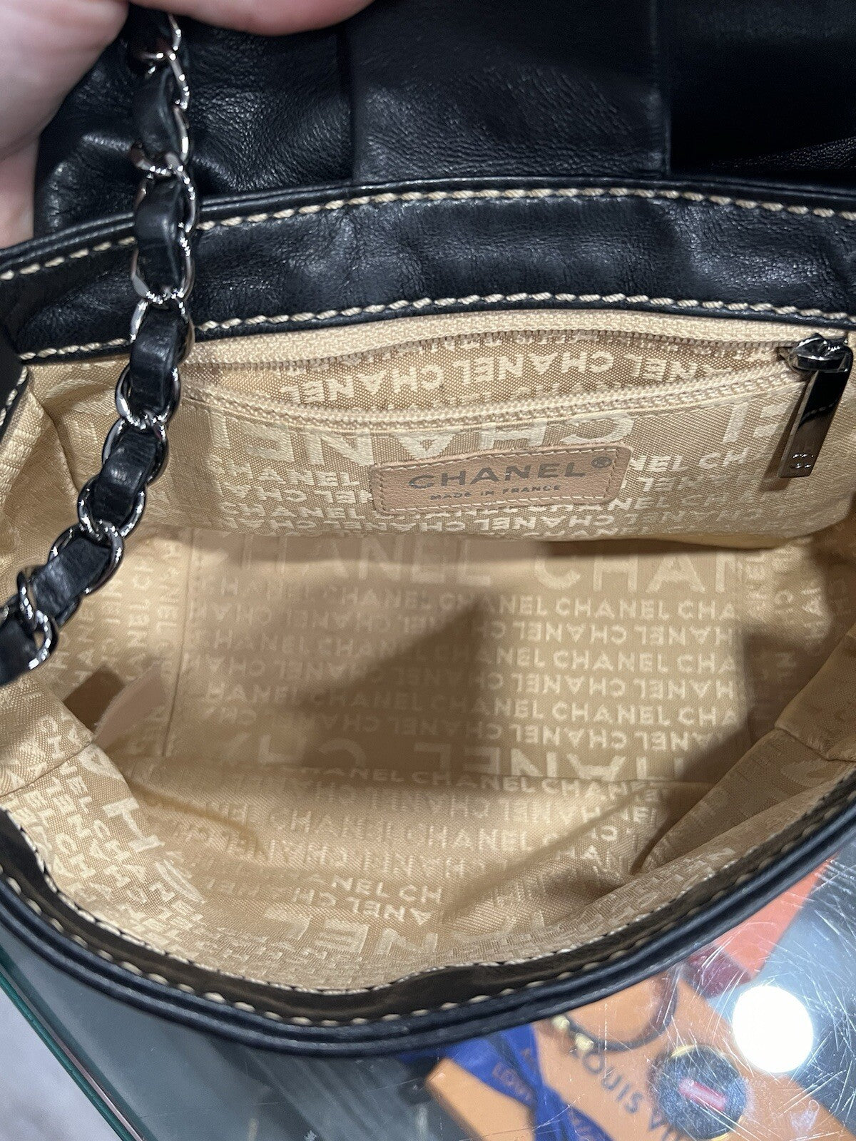 Chanel Wild Stitch Lambskin Chain Bag W/Certificate Of Authenticity