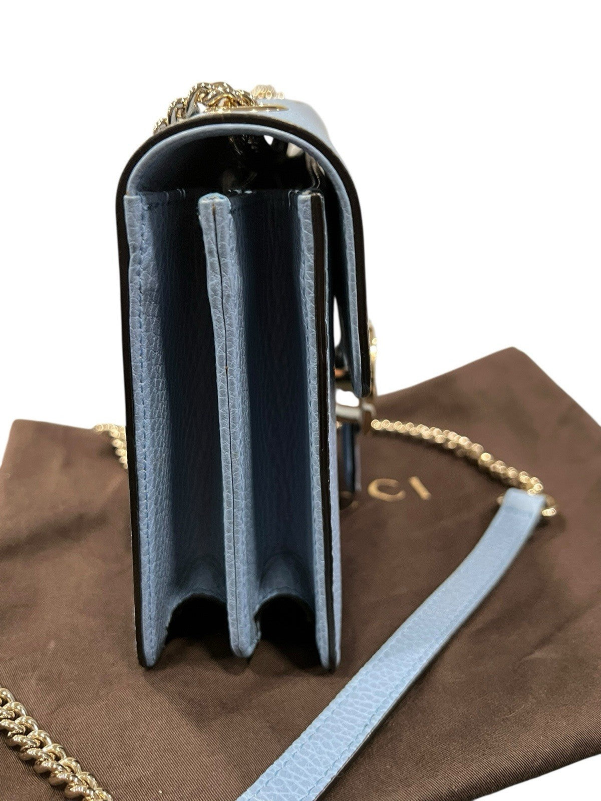 Gucci Light Blue Small Interlocking G Dollar Bag With Duster & Certificate