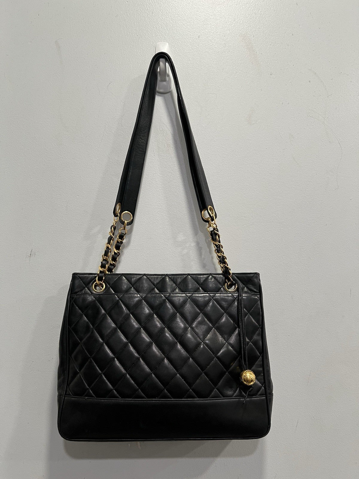 Chanel RARE Collectors Lambskin 24k Gold Plated Hardware Chain Tote Bag