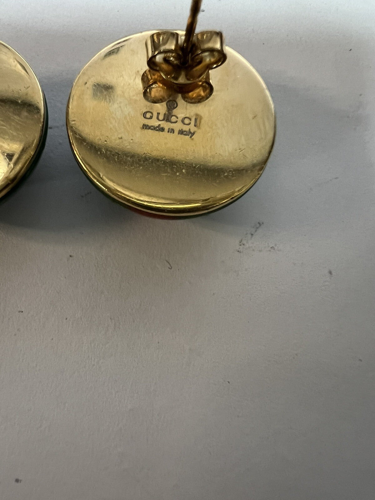 Gucci Button Stud Interlocking G Earrings