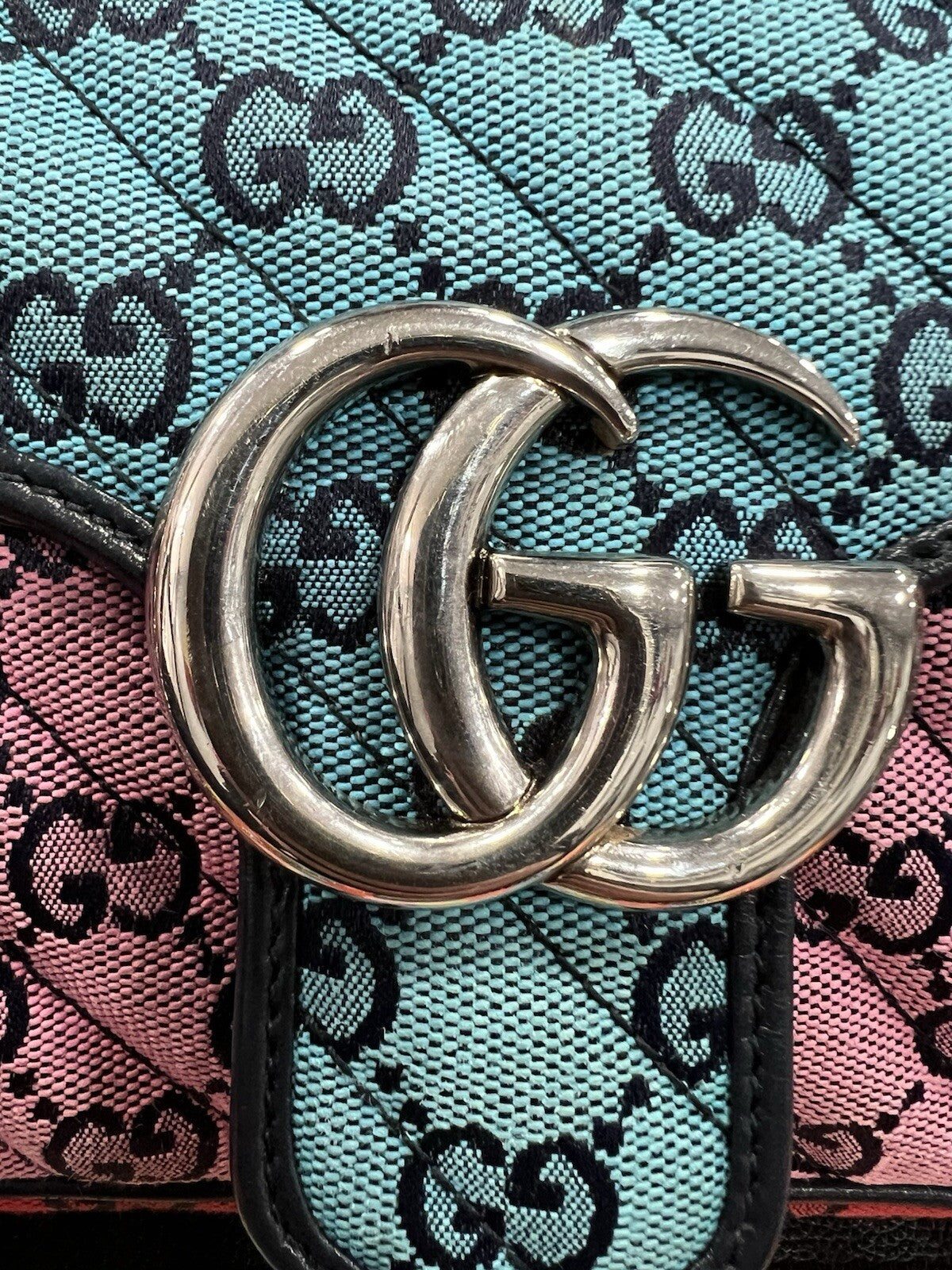 Gucci GG Marmont Flap Bag Diagonal Quilted GG Canvas Small LTD ED.