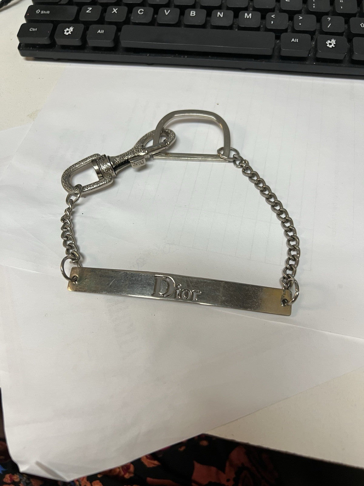 Christion Dior Logo Plate Choker AUTHENTIC