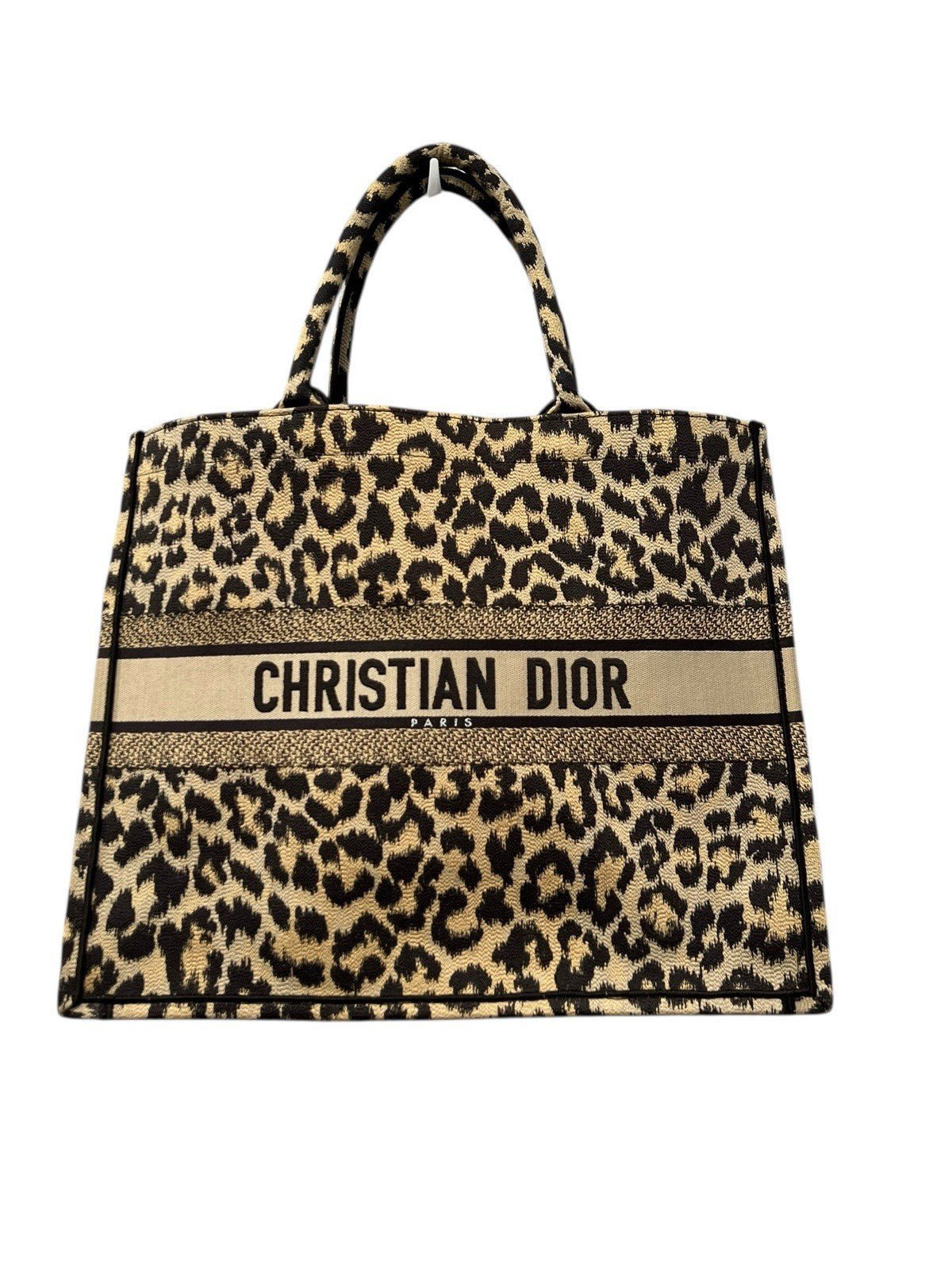 Christian Dior Mizza Embroidered Leopard Book Tote