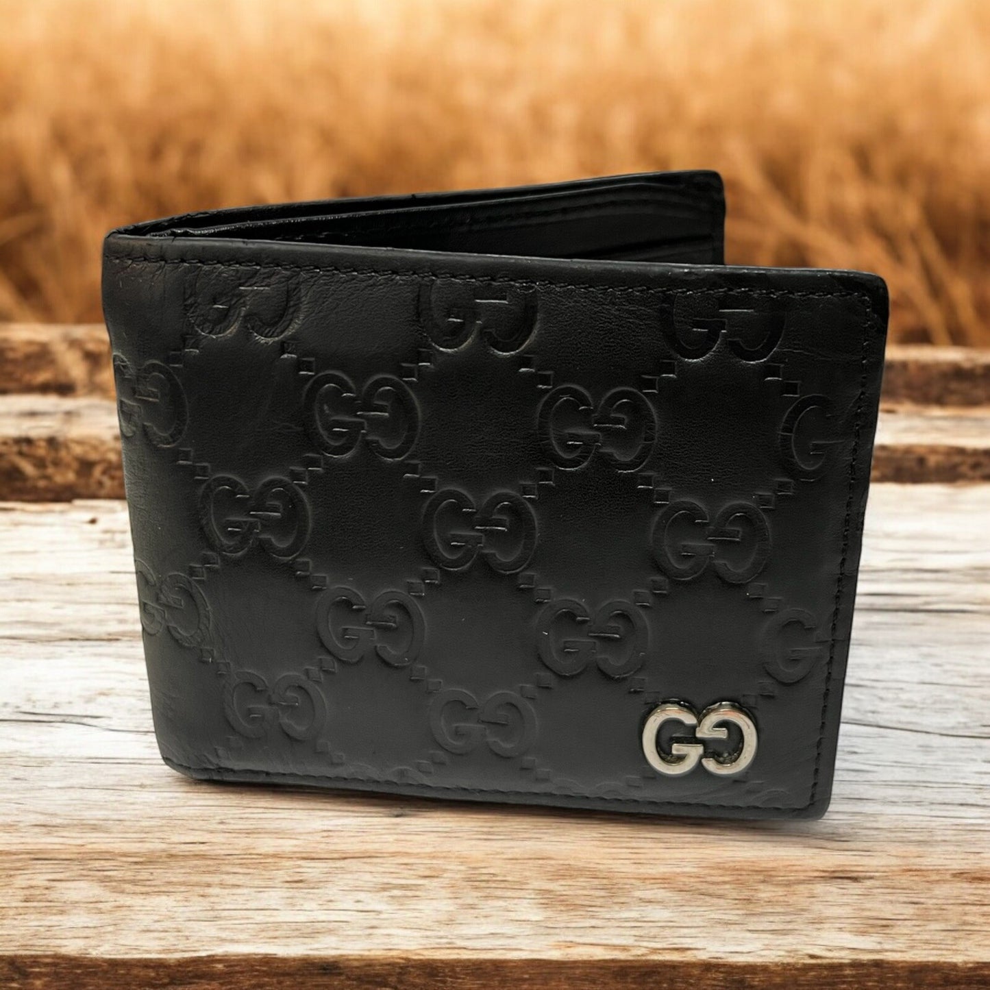 Gucci Guccisima Signature G Leather Bi Fold Wallet Authentic