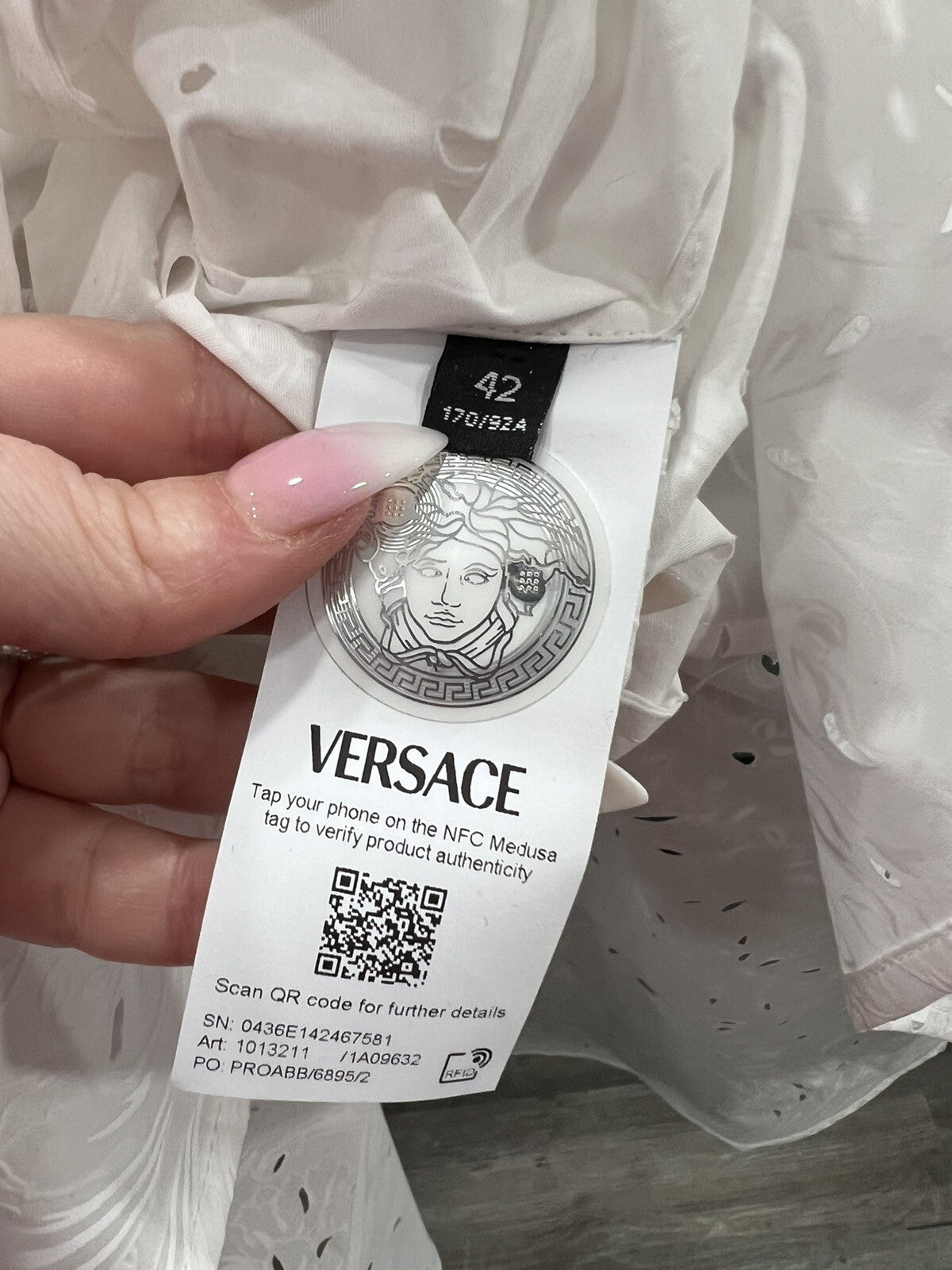 Versace Sangallo Barocco Embroidered Shirtdress Size 42/US6