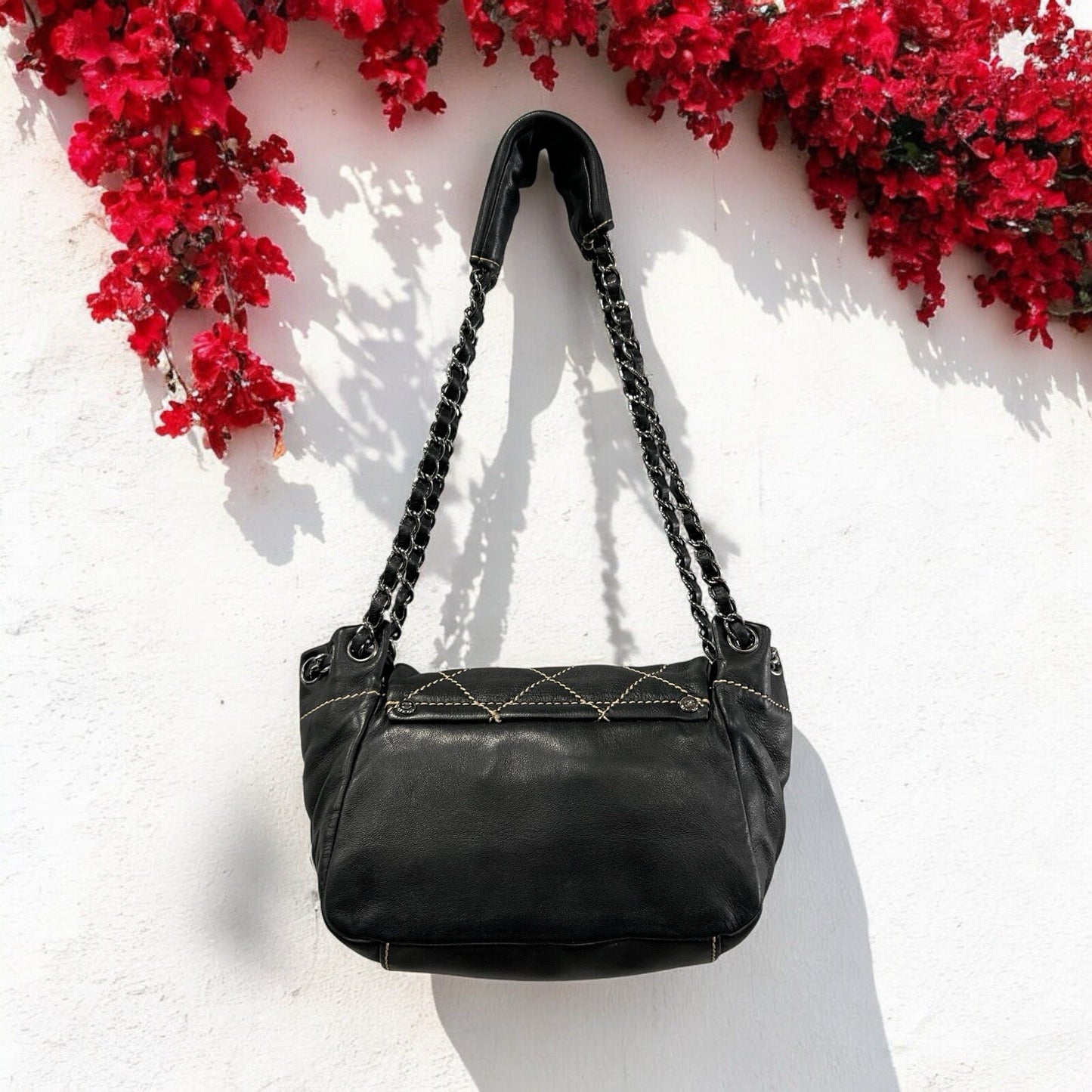 Chanel Wild Stitch Lambskin Chain Bag W/Certificate Of Authenticity