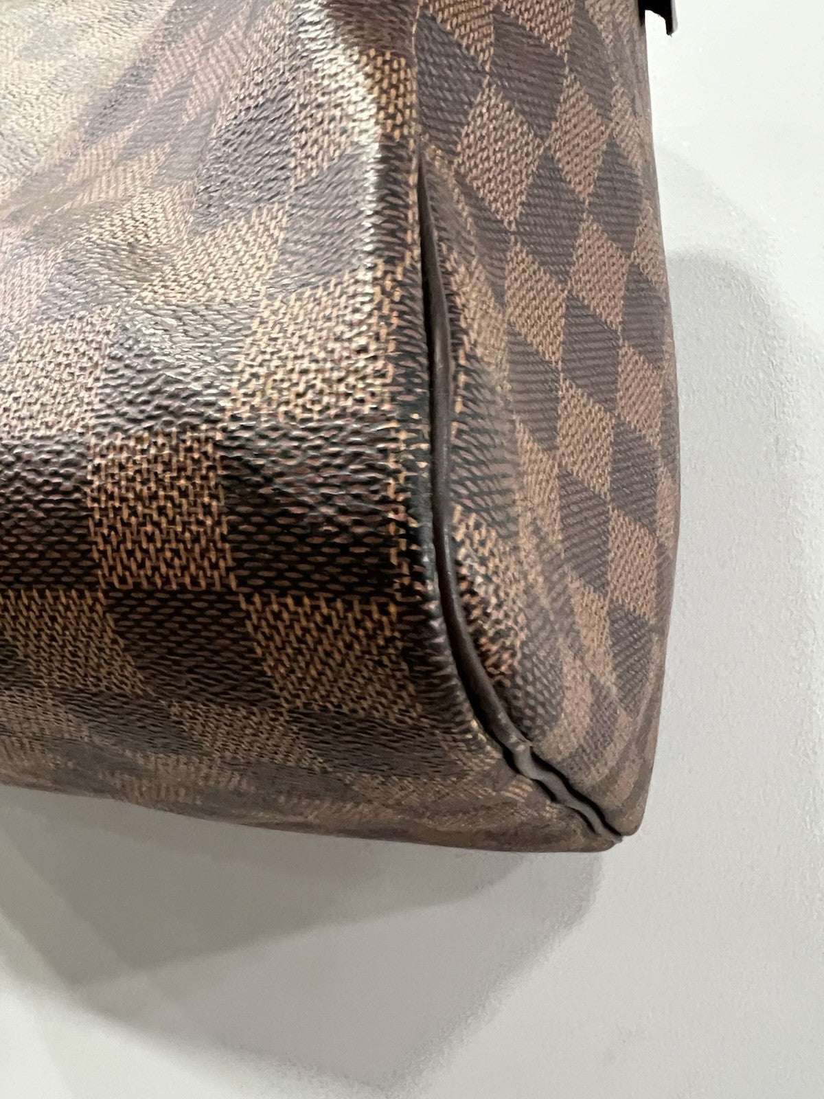 Louis Vuitton Damier Ebene 35 Complete Set Lock Key Duster Box Bag & Receipt