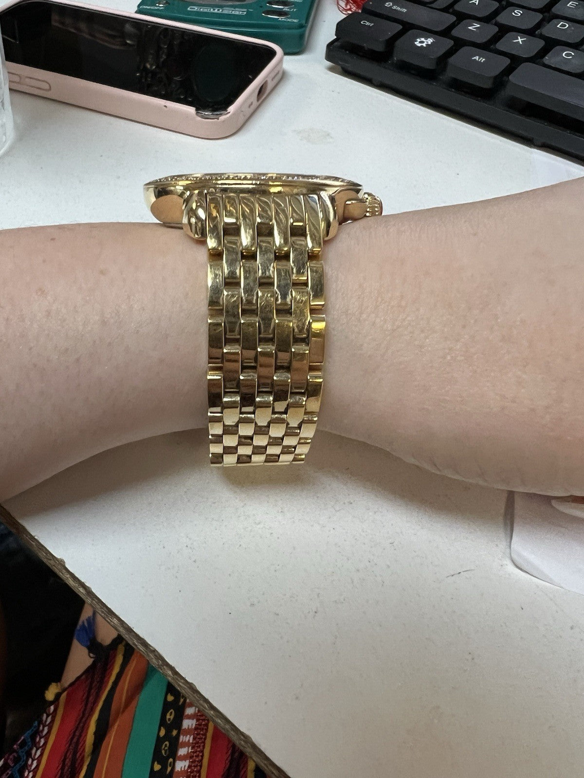 Michele 18k Gold Plated Diamond Bezel Chronograph MW21A01B0968