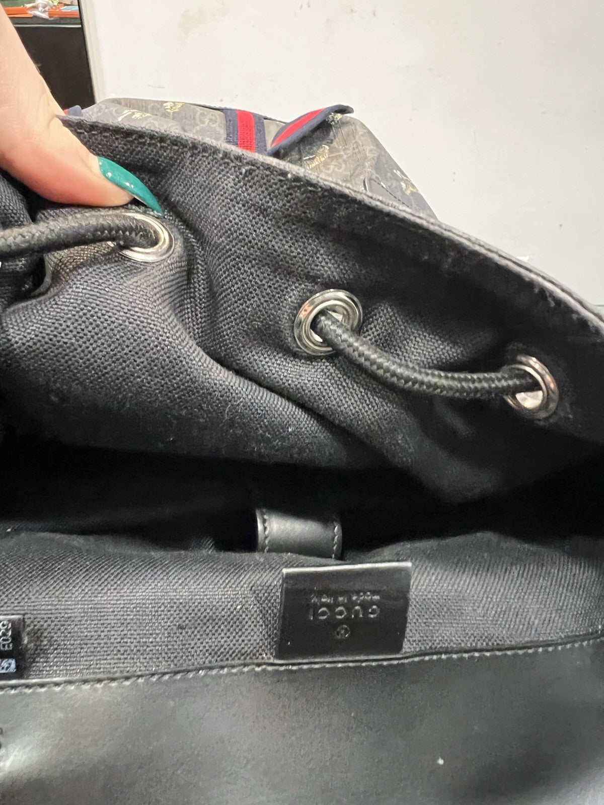 Gucci GG Canvas Tiger Print Bestiary Backpack With Duster & Authenticity