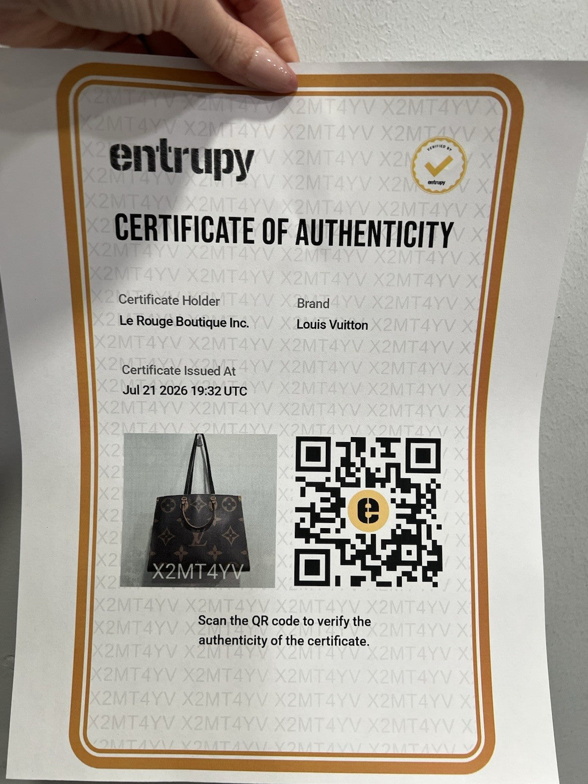 Louis Vuitton Onthego MM Monogram Reverse W/Authenticity Retail $3400