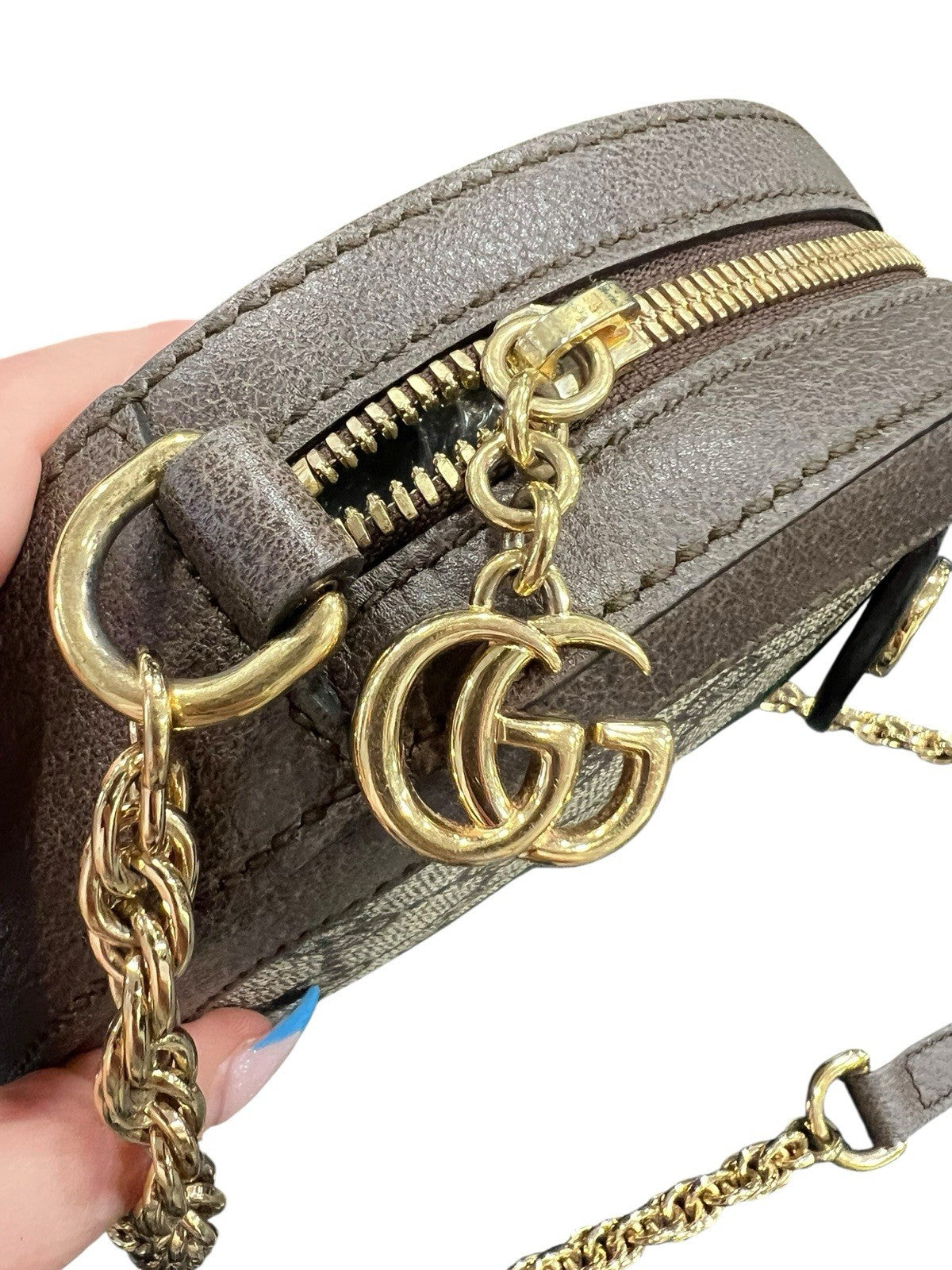 Gucci Ophidia Mini Round Bag With Authenticity