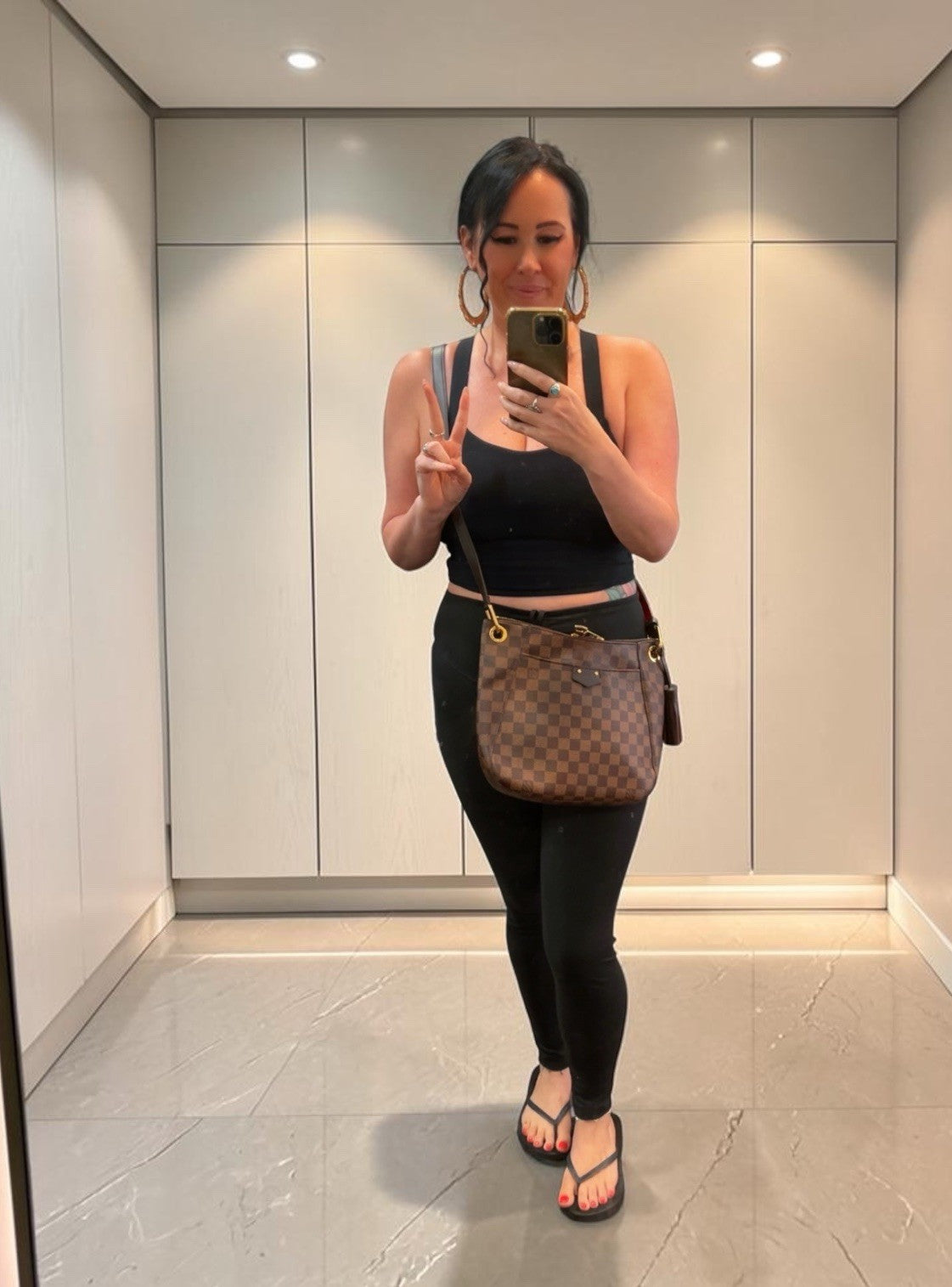 Louis Vuitton Damier Ebene South Bank Besace Crossbody Bag W/ Authenticity