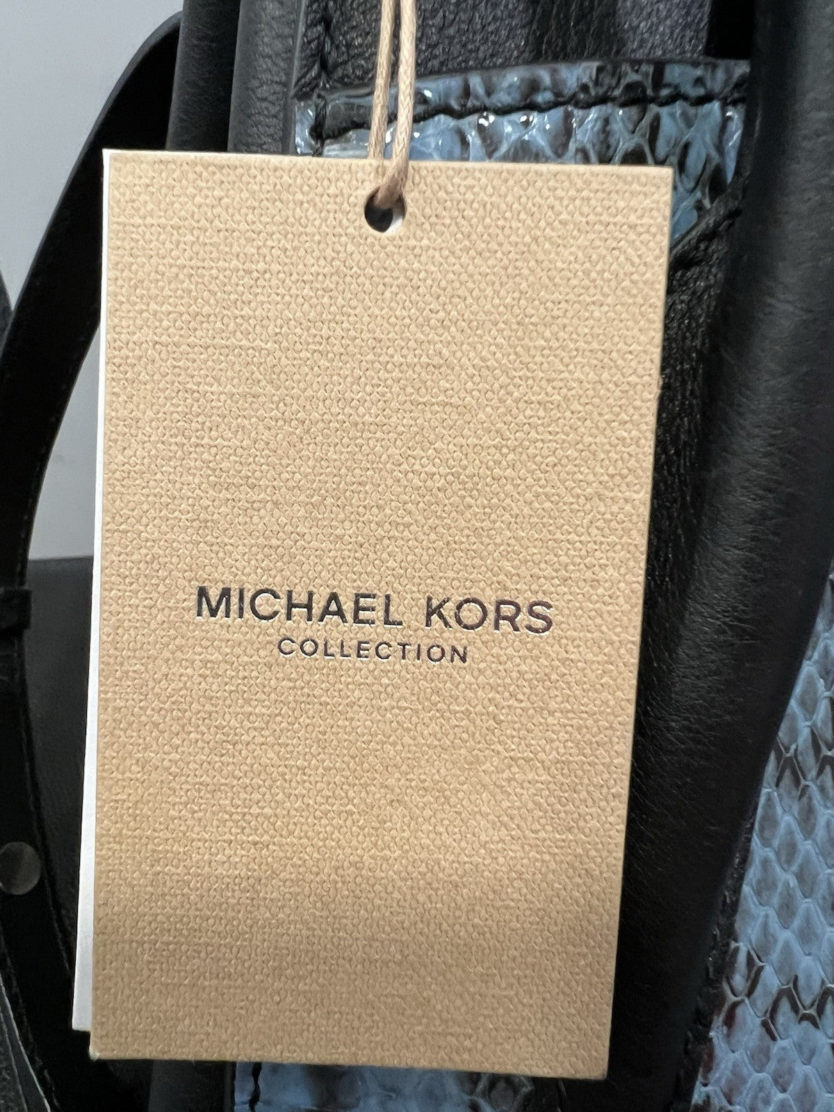 Michael Kors Collection Bancroft Blue Cornflower/Black Satchel NWT Retail $1750