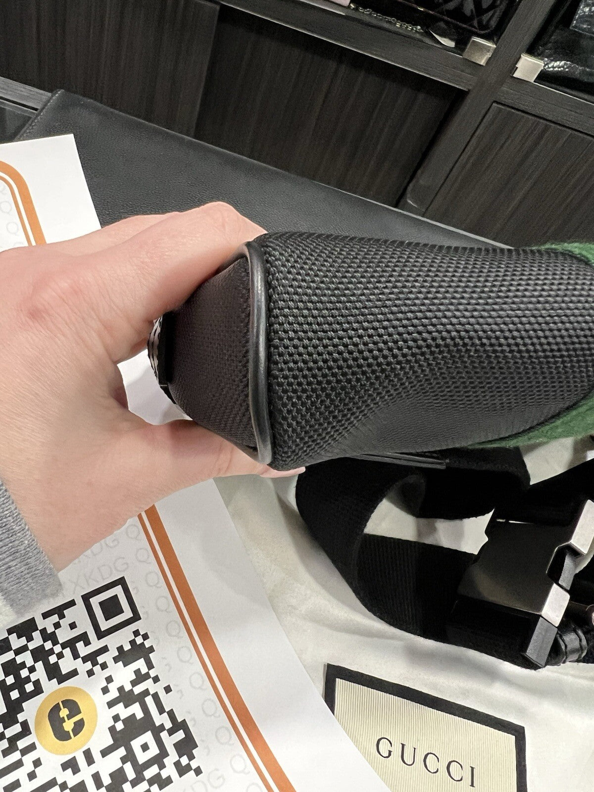 Gucci Techno Web Stripe Belt Bag W/Duster & Authenticity