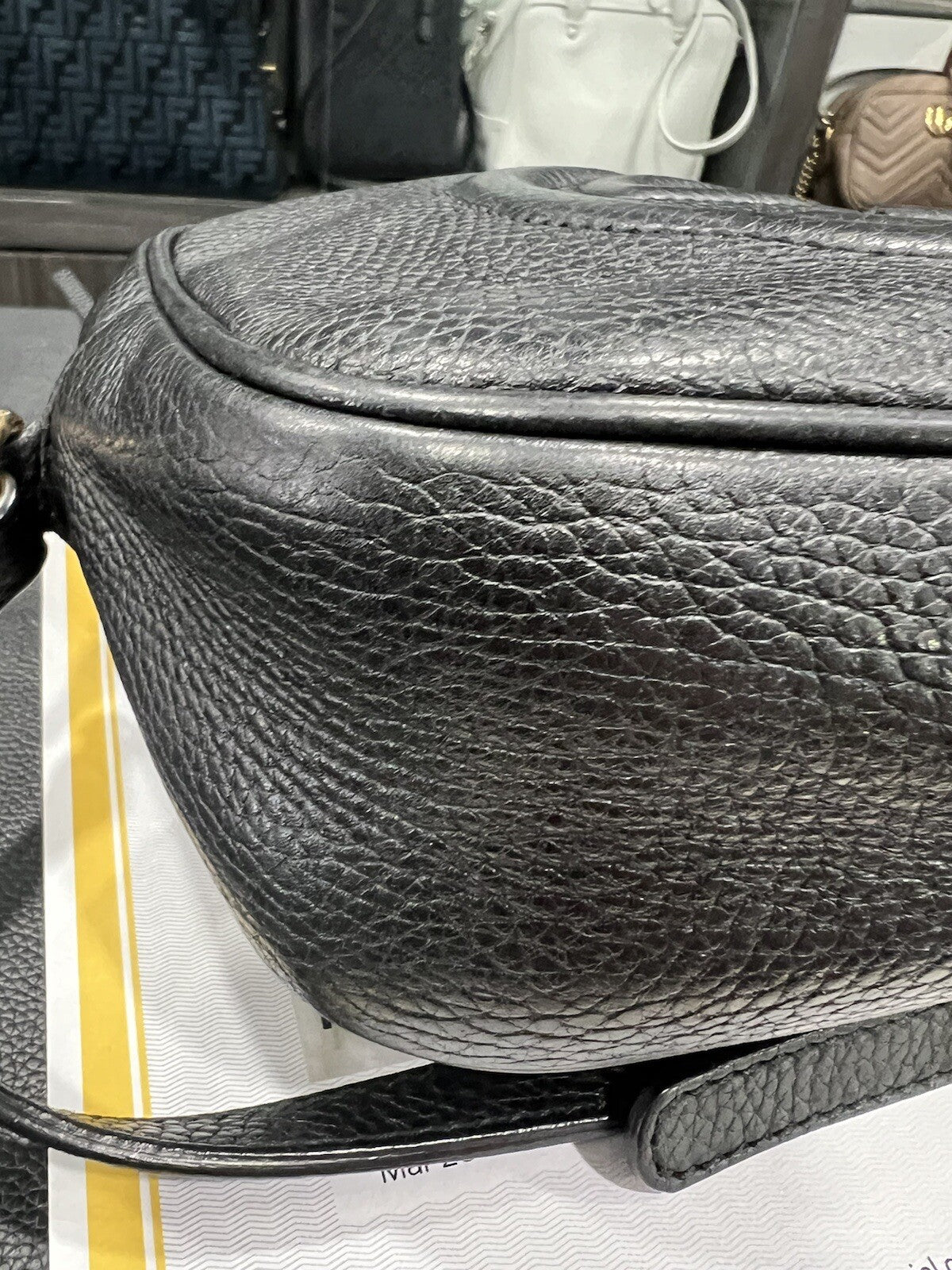 Gucci Black Leather Disco Crossbody Bag With Certificate Of Authenticity