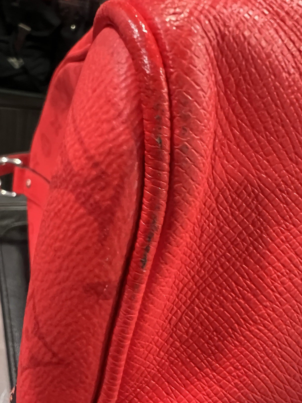 Louis Vuitton Fire Red Taigarama Bandouliere Keepall 50