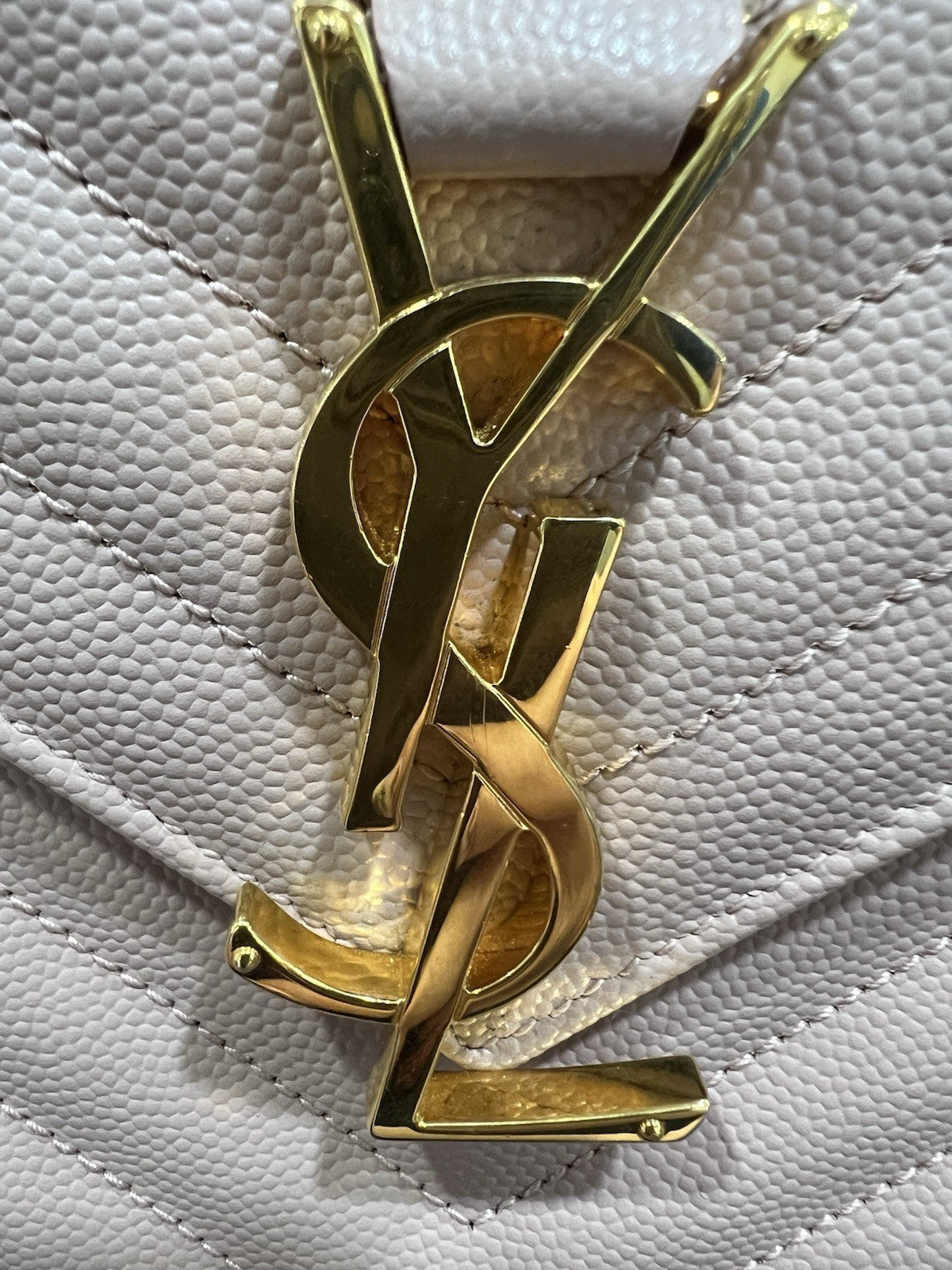 YSL Saint Laurent Leather Envelope Large Blush Pink Chain Bag