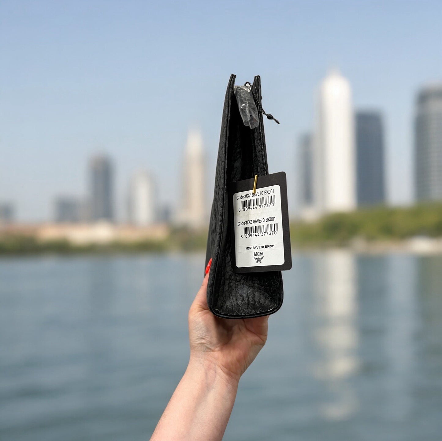 MCM Black Stark Studded Limited Edition Zip Clutch NWT & Certificate