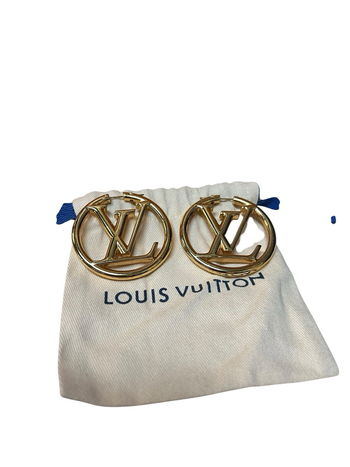 Louis Vuitton Louise GM Hoop Earrings Box Duster & Receipt Retail $740