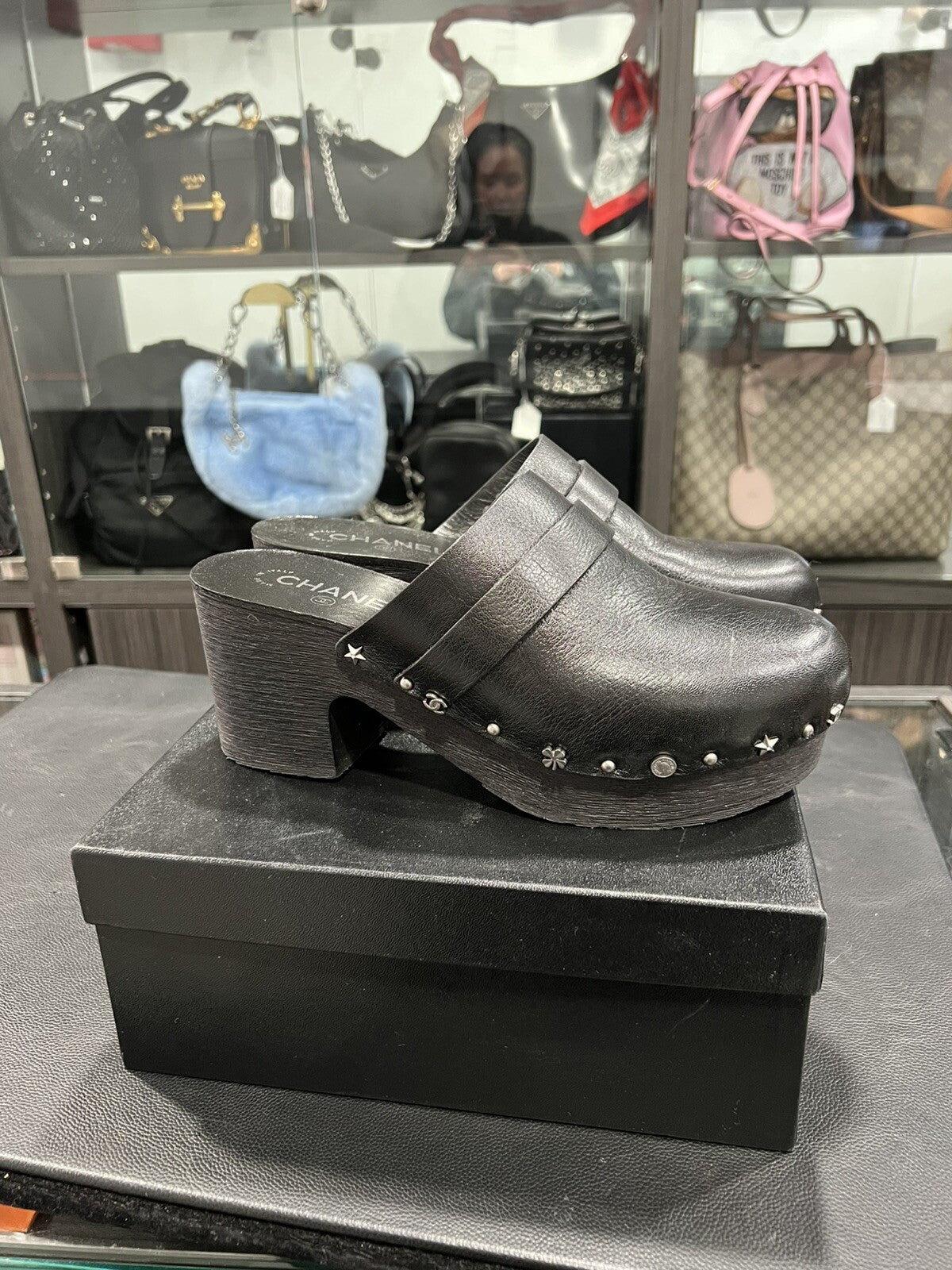 Chanel Lucky Charms Leather Clogs Size 40/US10