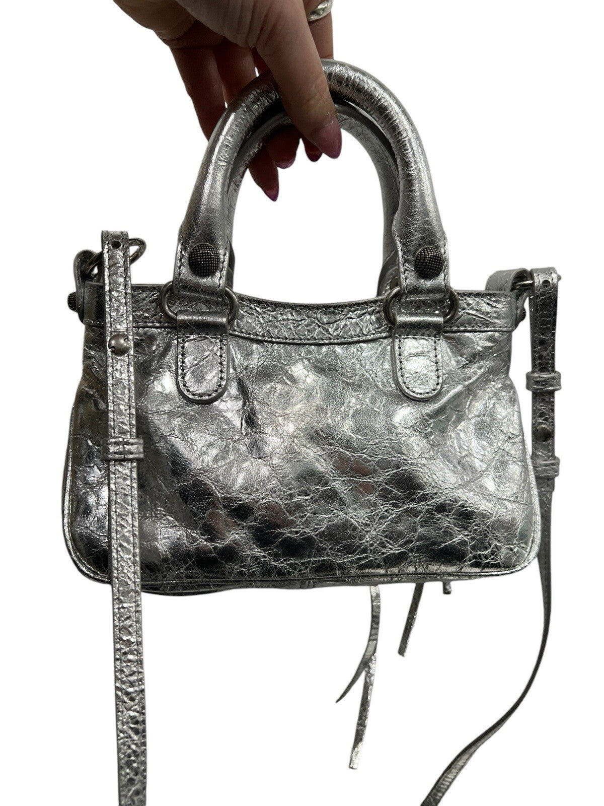 Balenciaga Neo Cagole Mini Metallized Tote Bag