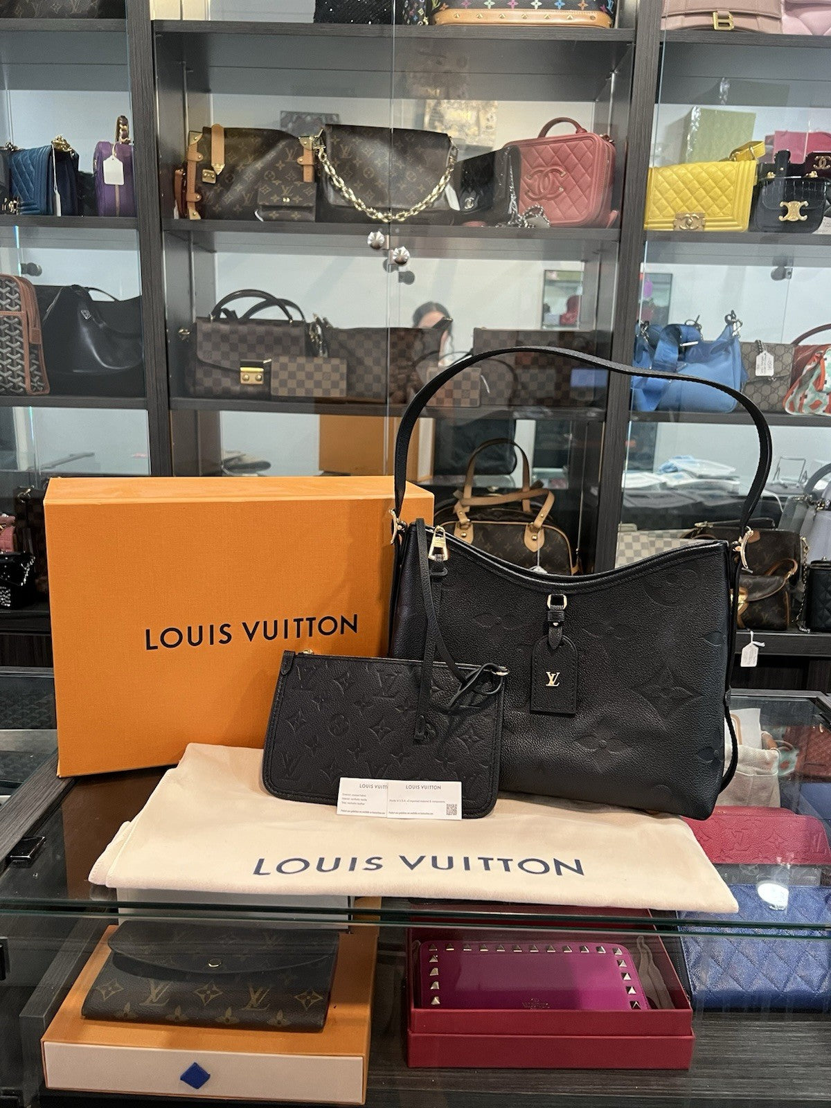 Louis Vuitton CarryAll PM Noir Empriente W/ Box Duster Certificate Retail $3350