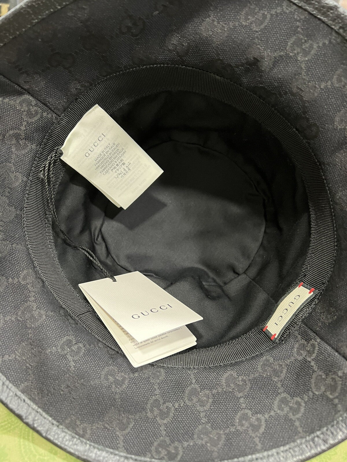 Gucci GG Canvas Double G Bucket Hat New In Box Sz M