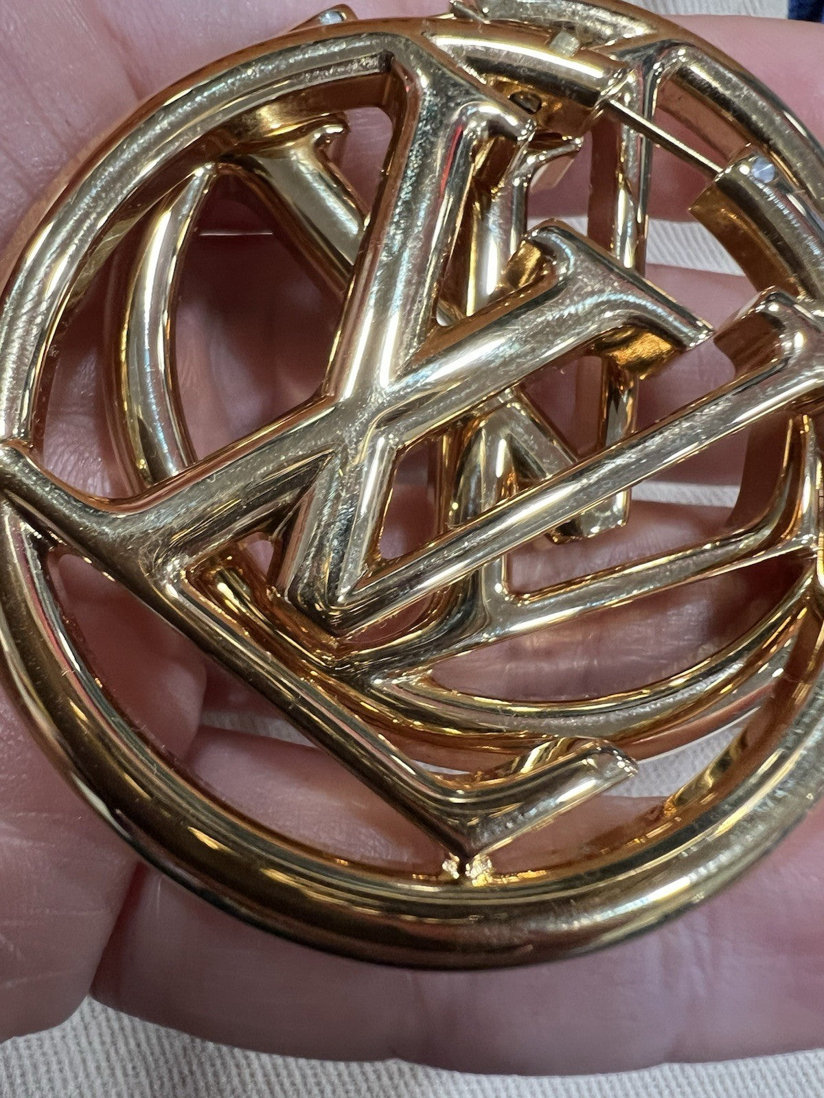 Louis Vuitton Louise GM Hoop Earrings With Box & Duster Retail $725