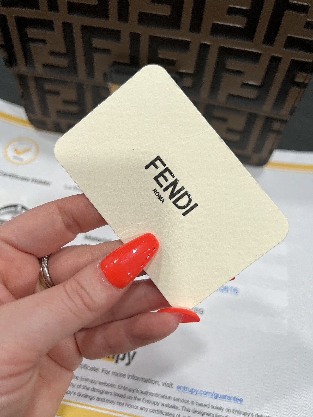Fendi Kan U Small Top Handle Bag W/Certificate of Authenticity