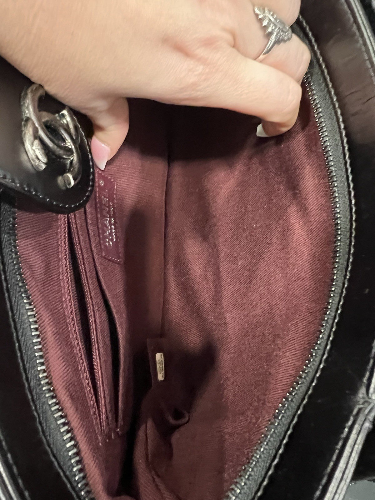 Chanel Black Quilted Pleats Clutch W/Authenticity & Duster