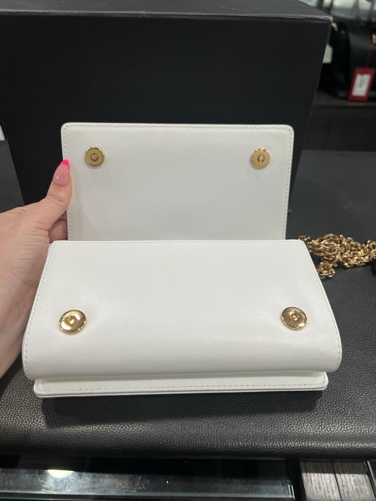 Dolce & Gabbana Mini White Borocco Girls Phone Bag Box & Duster