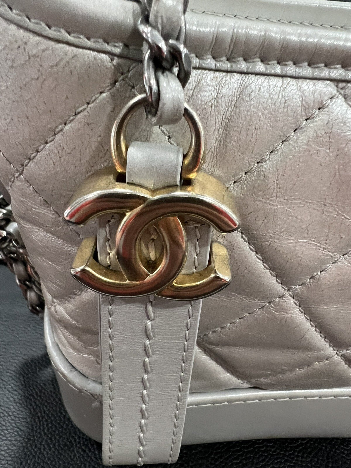 Chanel Gabrielle Small Taupe Multi Chain Bag W/Certificate Of Authenticity