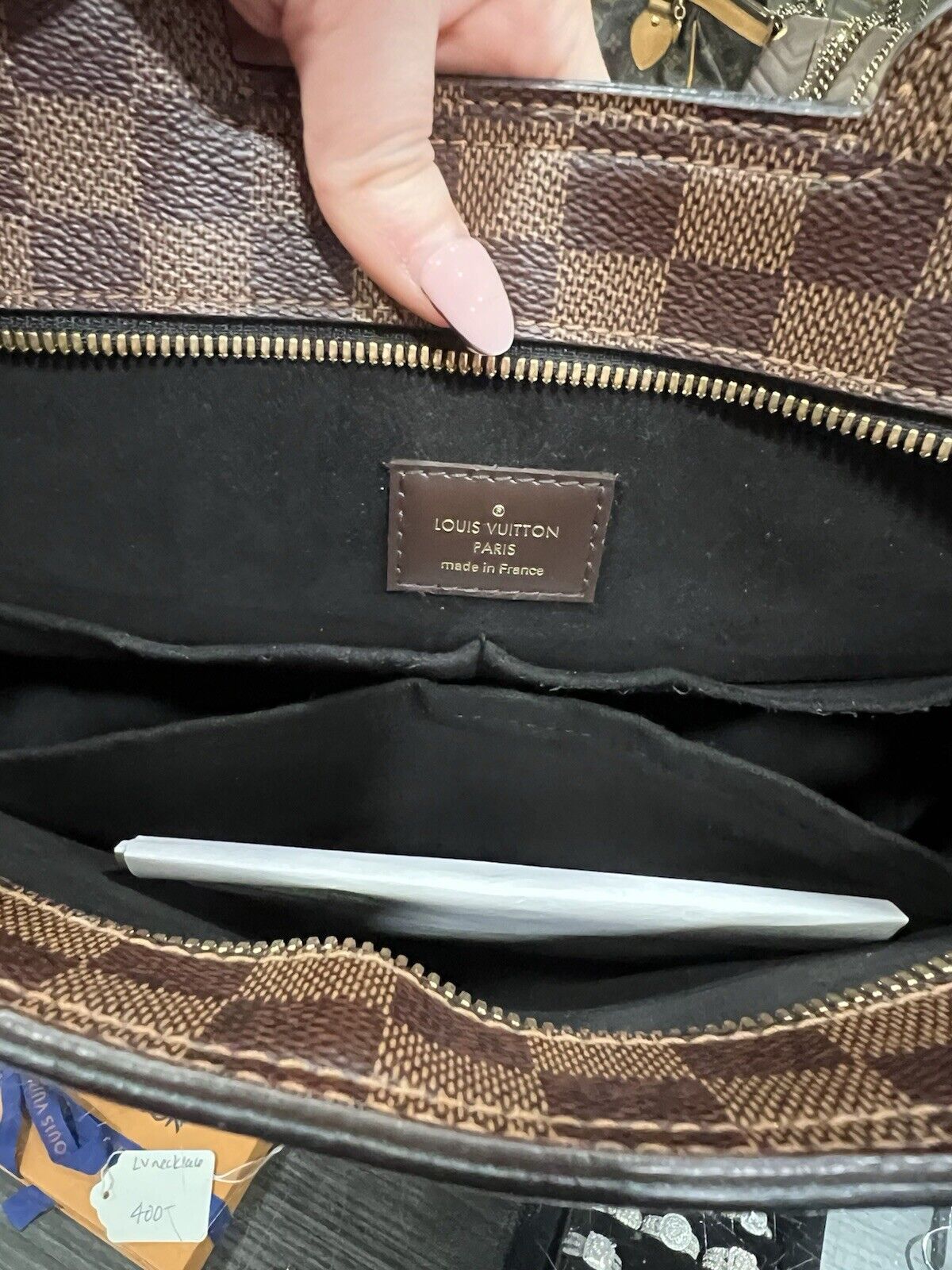 Louis Vuitton Damer Ebene "Jersey" Tote Bag W/Certificate Of Authenticity