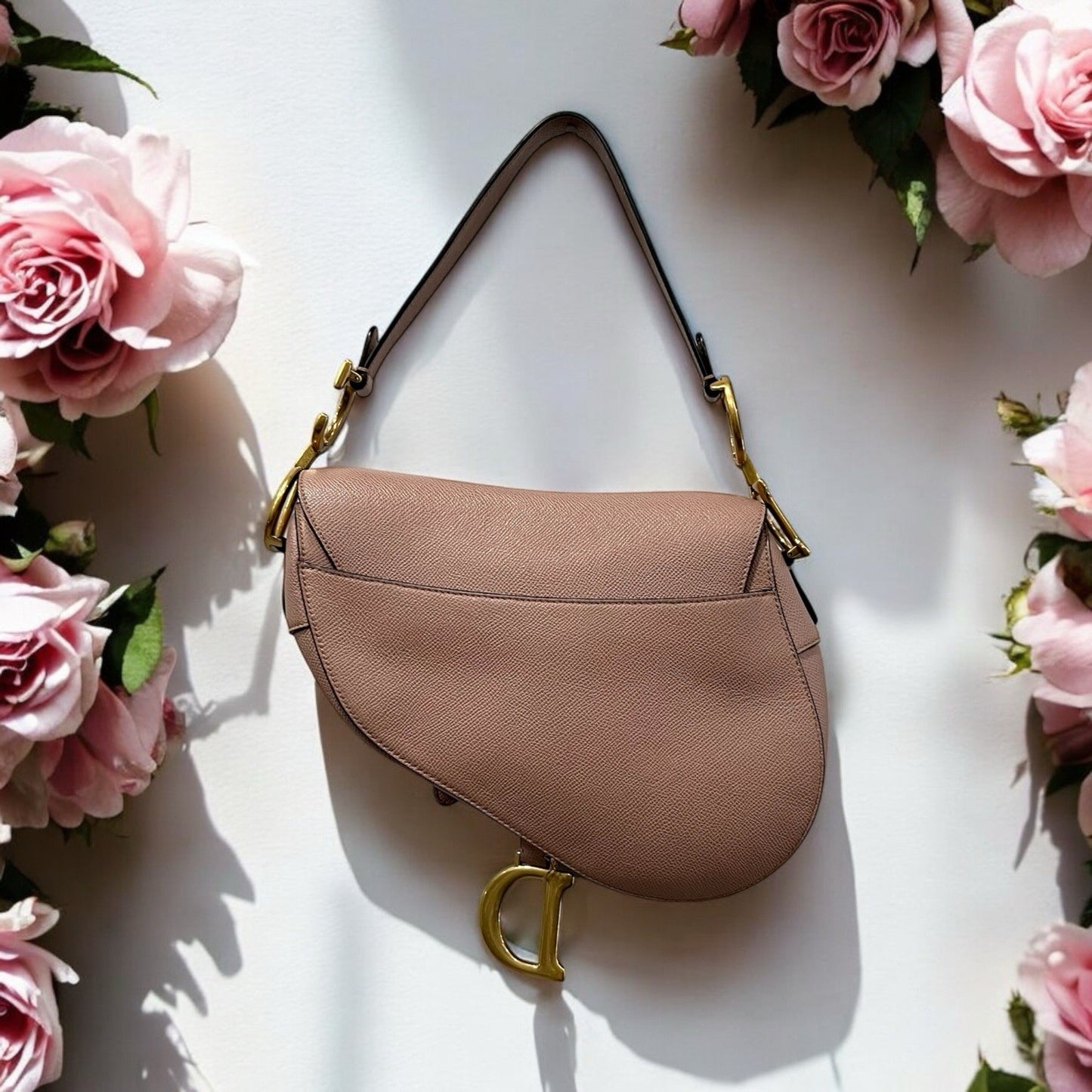 Chrisitan Dior Blush Grained Calfskin Saddle Bag