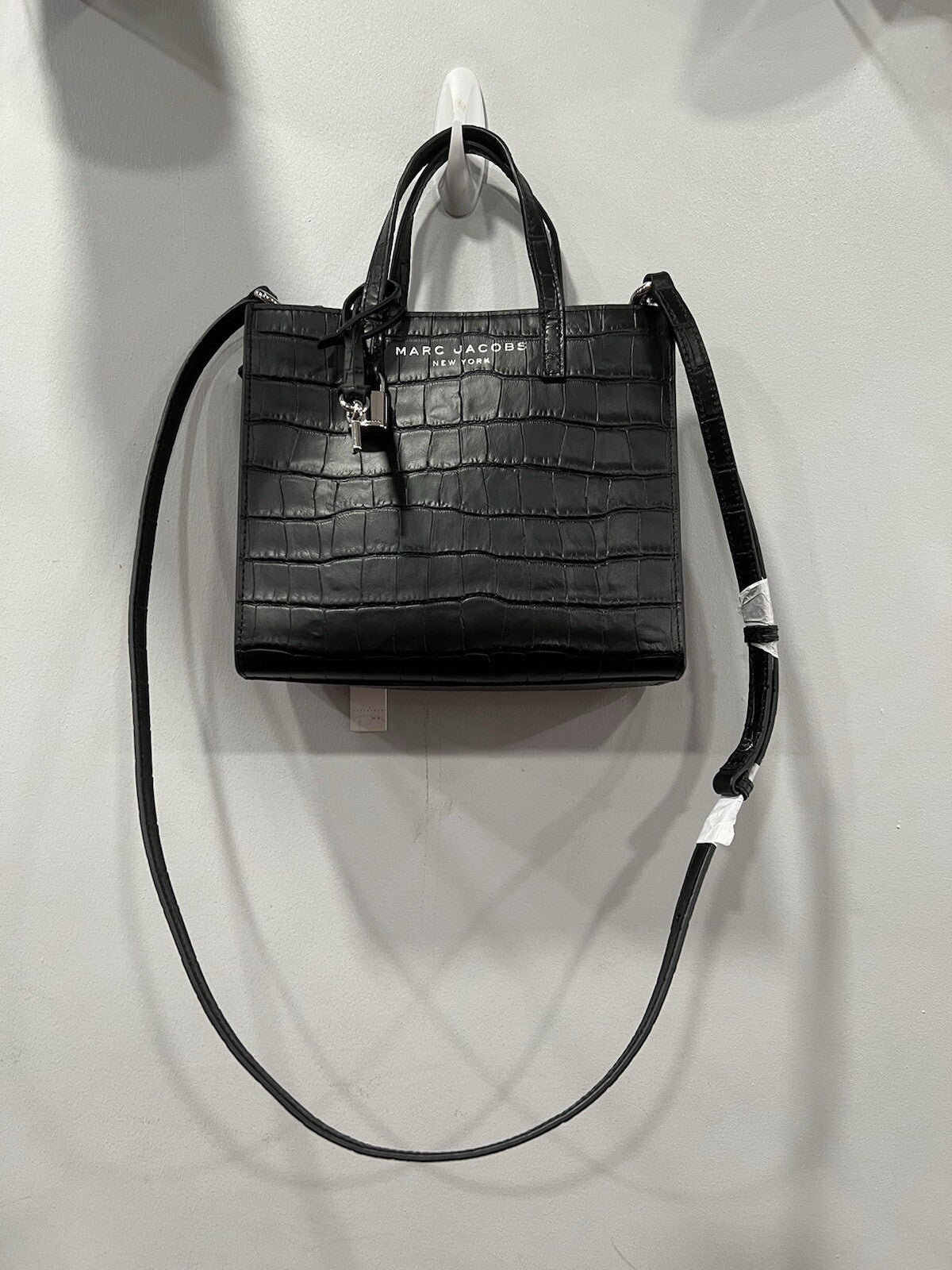 Marc Jacobs Croc Embossed Black Leather Tote NWT Retail $425