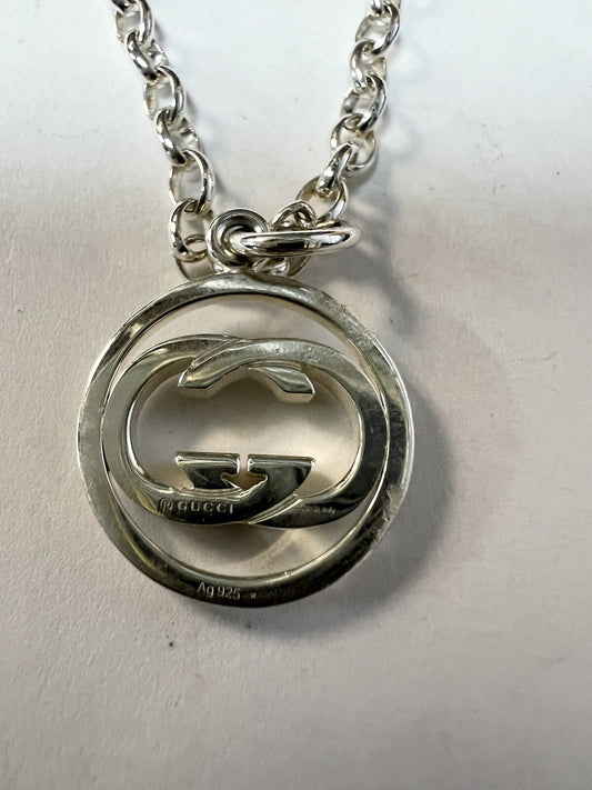 Gucci Sterling Silver .925 Interlocking G Necklace (Retail $380)