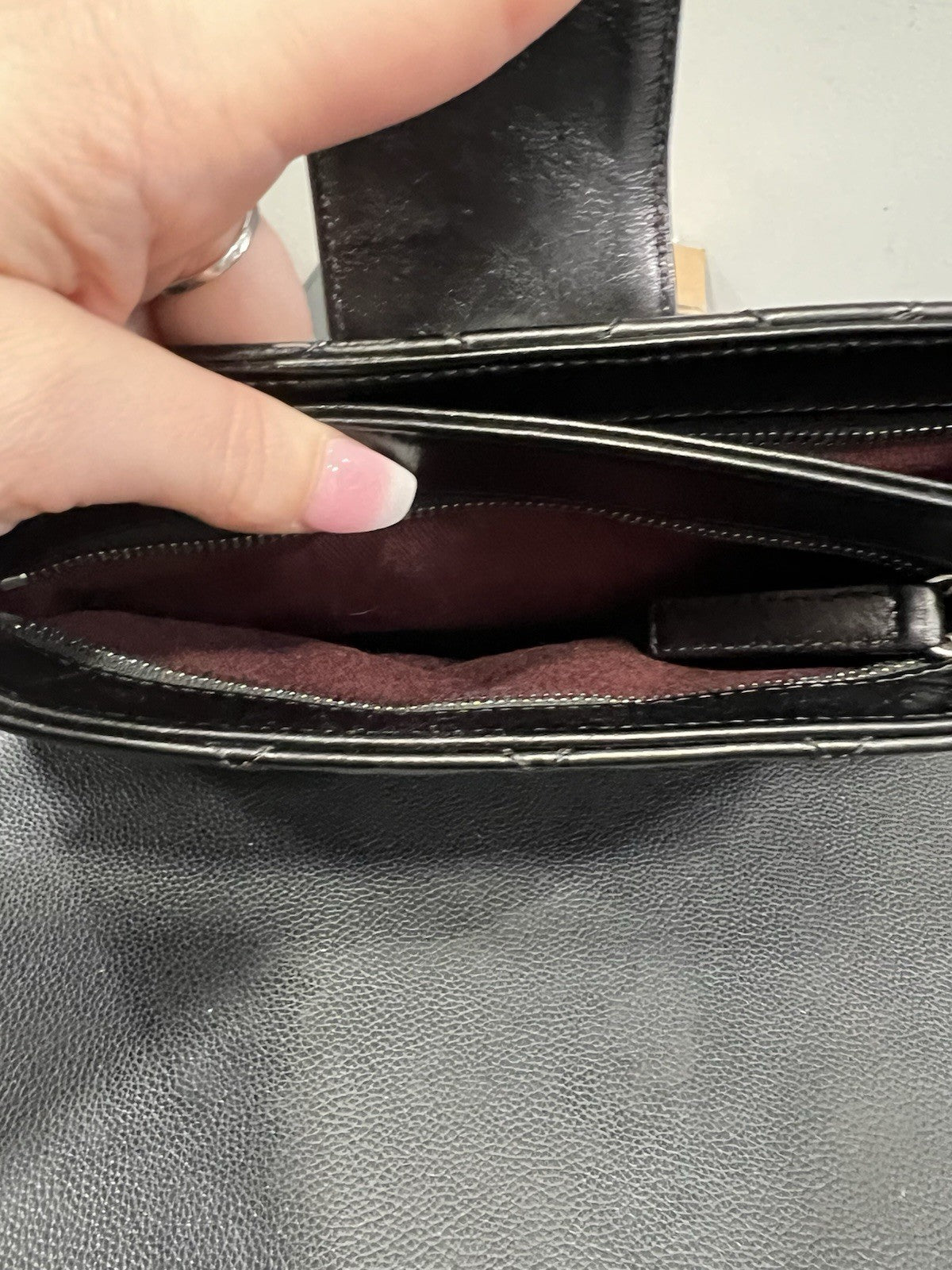 Chanel Black Quilted Pleats Clutch W/Authenticity & Duster