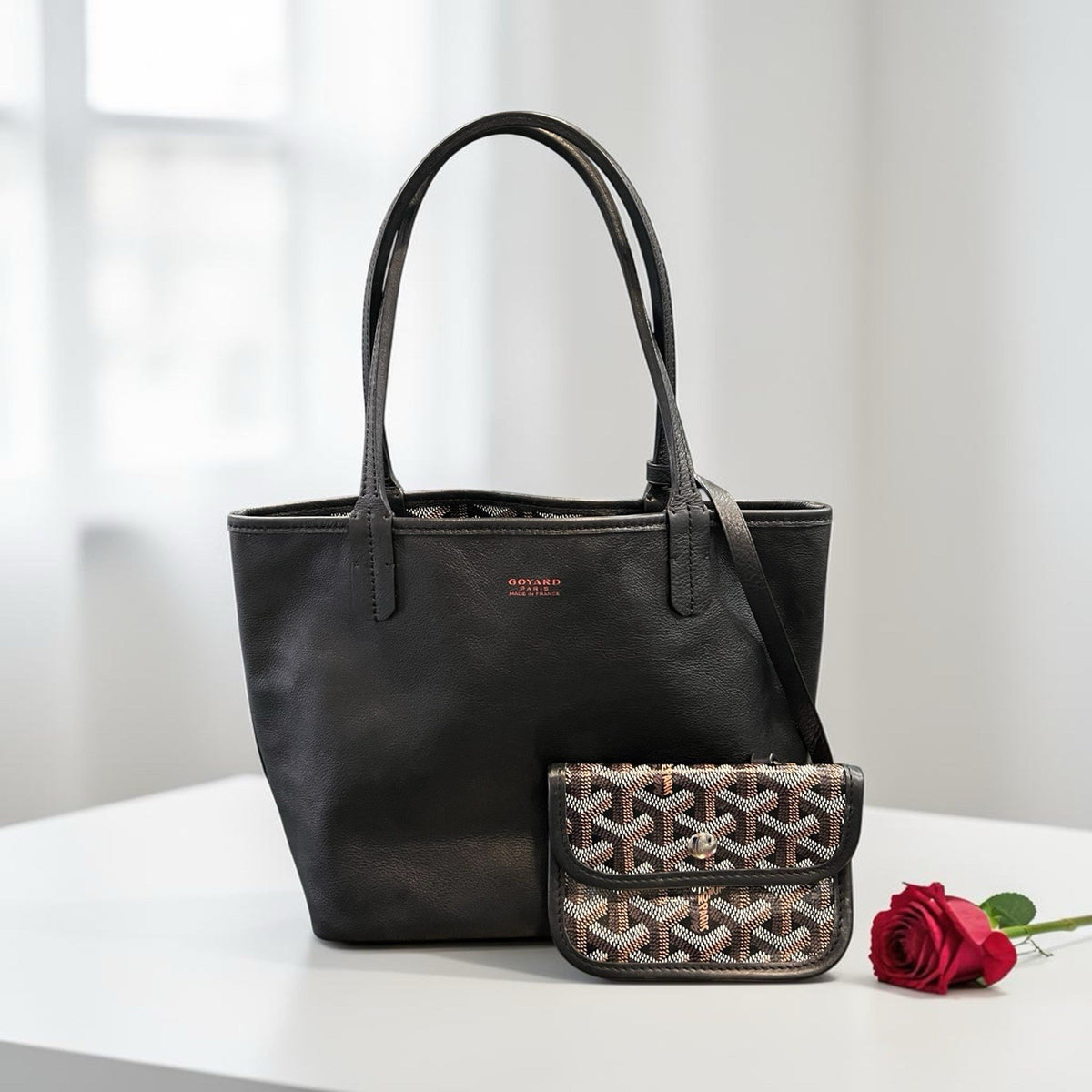 Goyard Anjou Pm Reversible Tote Bag Goyardine Certificate Of Authenticity