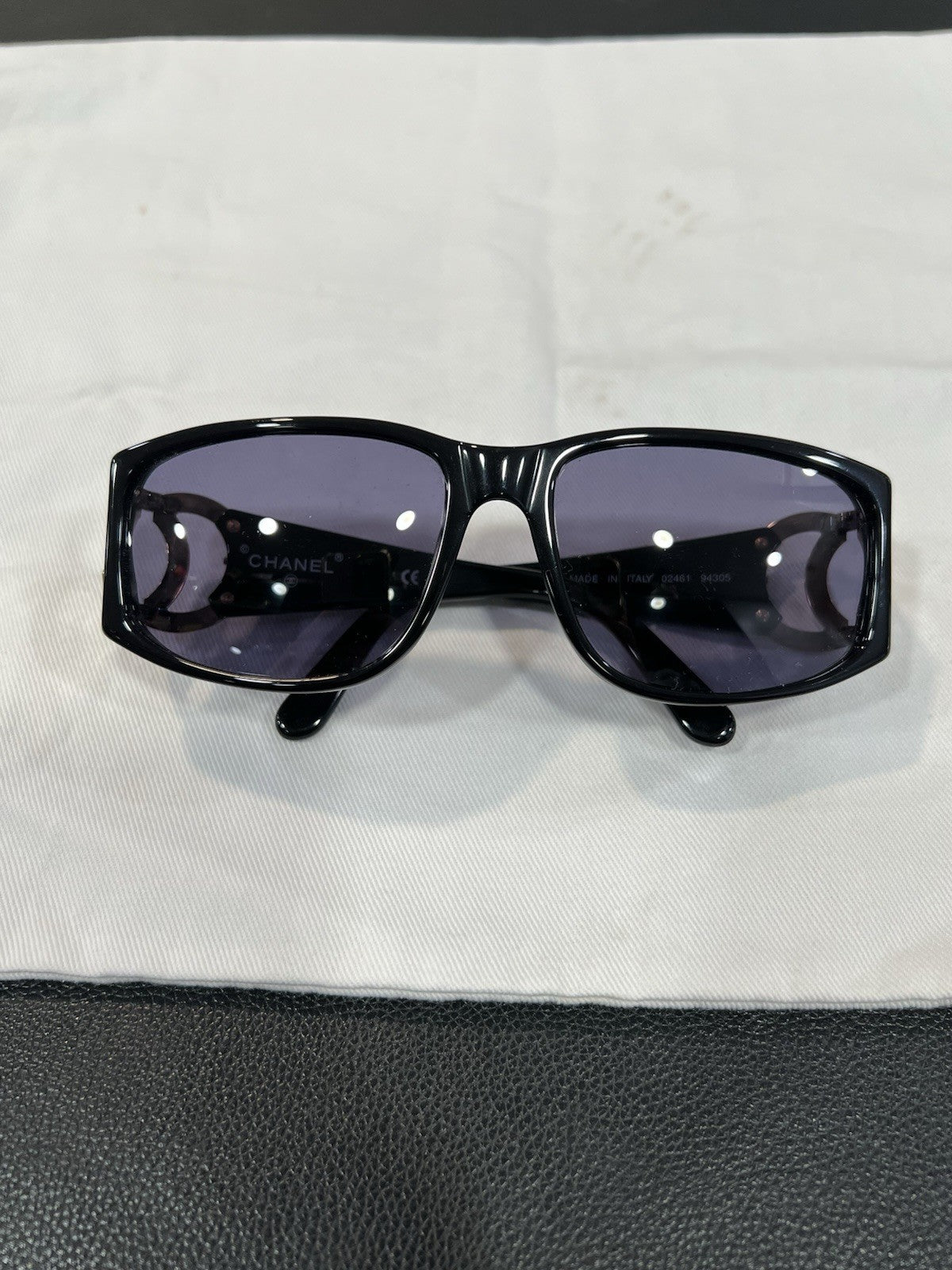 Chanel Cocomark Sunglasses Gold CC Logo Made In Italy 02461 94305 AUTHENTIC
