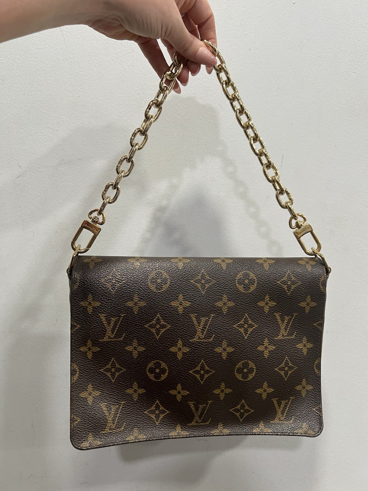 Louis Vuitton Musette Clutch Bag With Authentic LV Chain Strap Customized