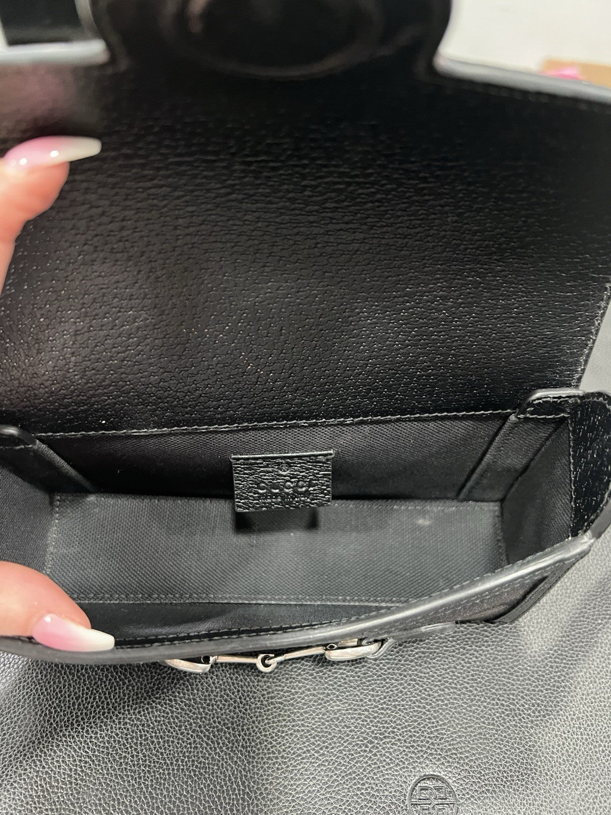 Gucci Black Mini Horse Bit 1955 Rectangle Crossbody W/Authentcity