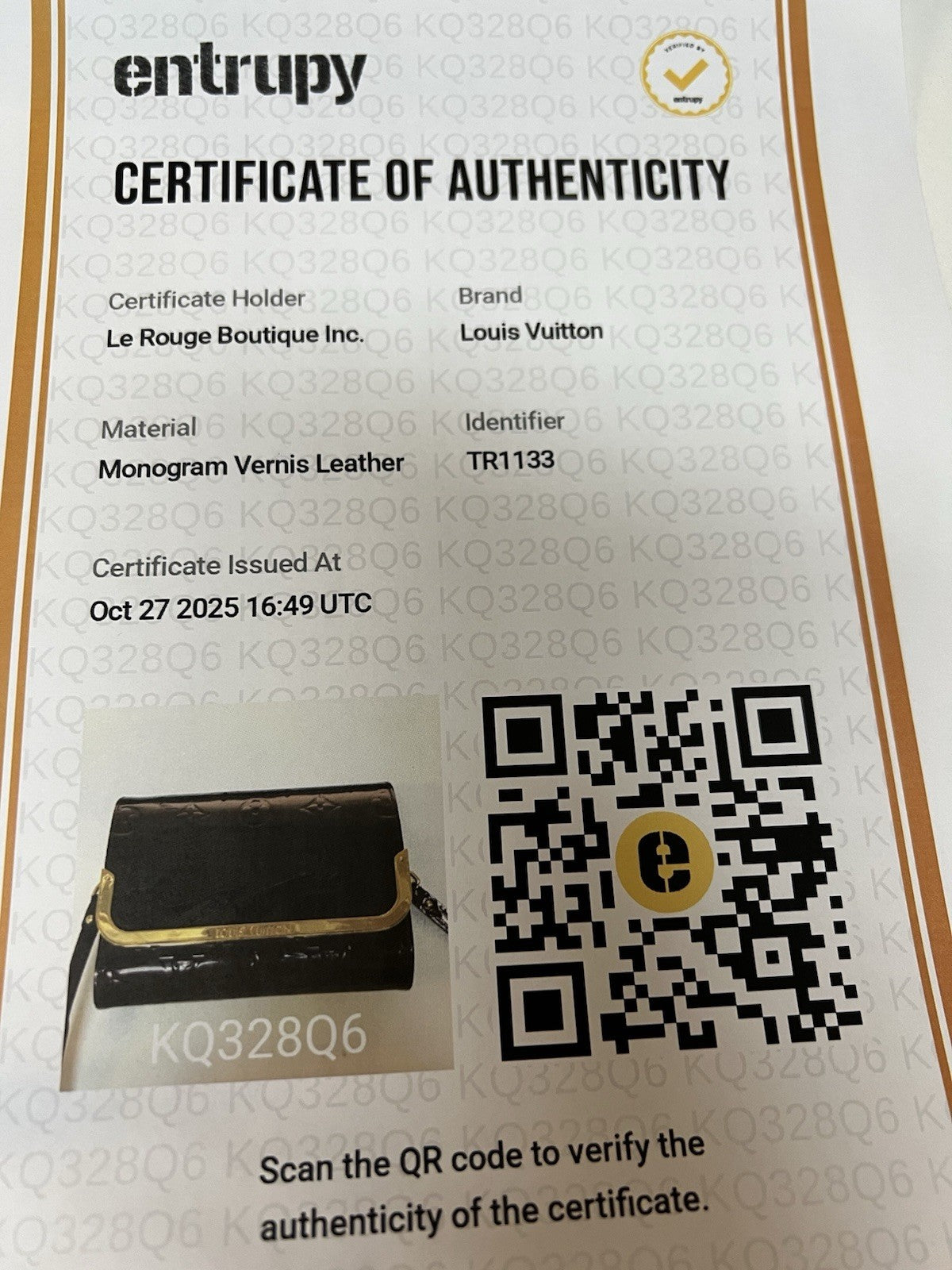 Louis Vuitton Vernis Amarante Rossmore PM Crossbody W/Box Duster & Authenticity