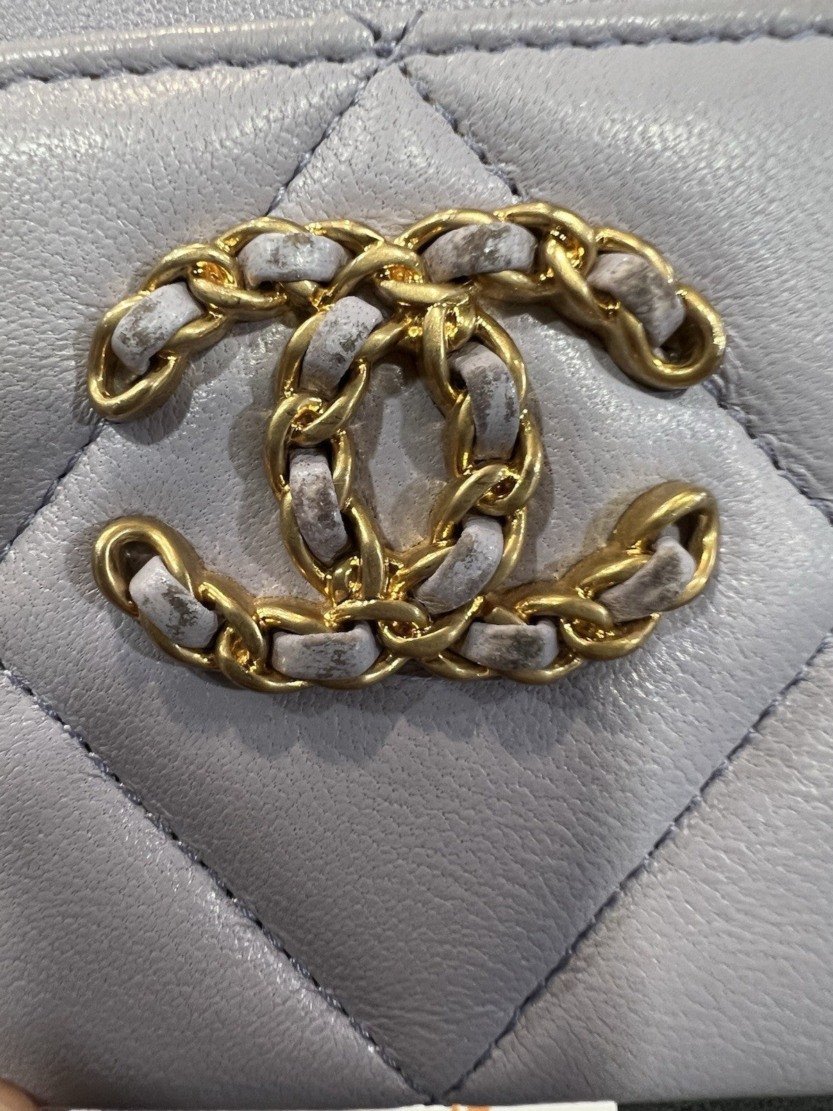 Chanel 19 Lavender Gold Card Case With Authenticity