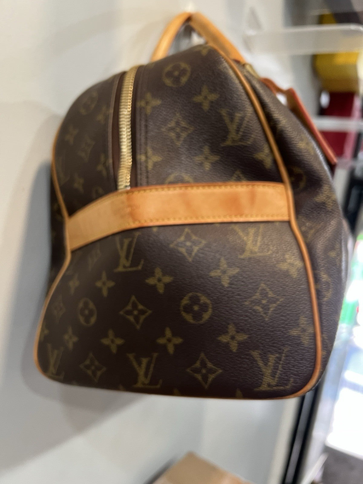 Louis Vuitton Monogram Canvas CarryAll Duffel Bag Vintage AUTHNETIC W/Lock & Key