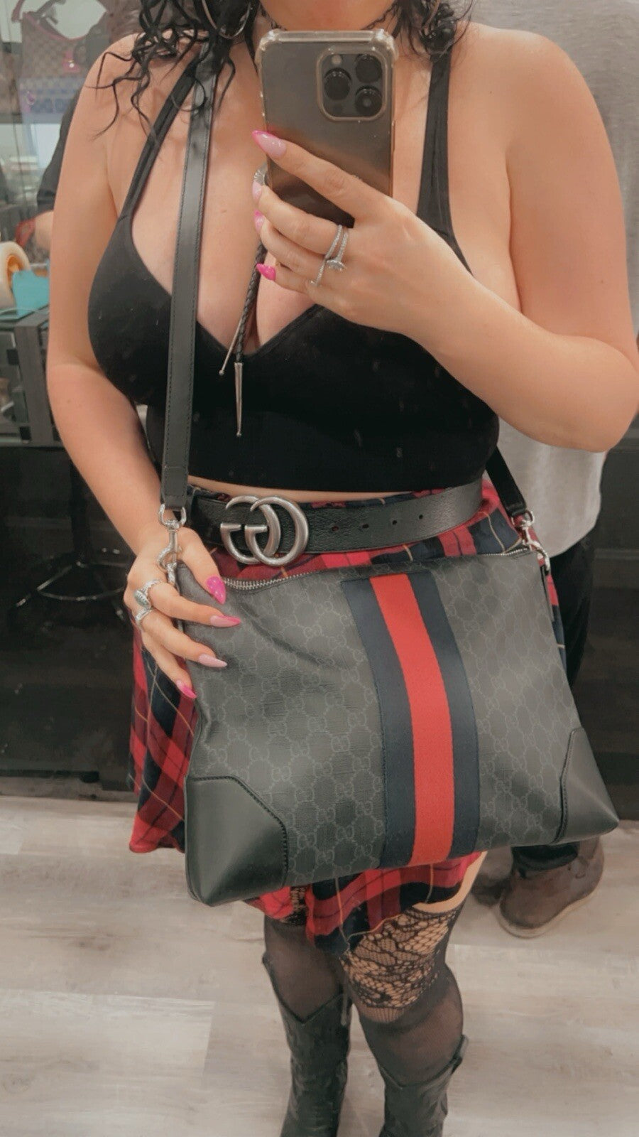 Gucci GG Supreme Black Messenger Bag W/Certificate Of Authenticity