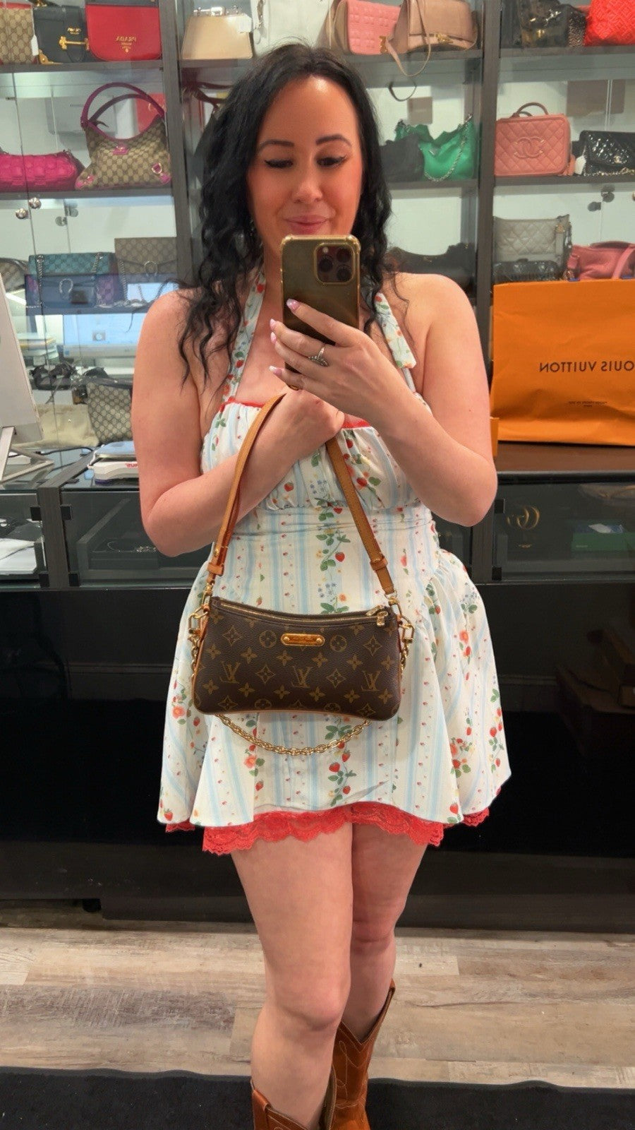 Louis Vuitton Monogram Liv Pochette Crossbody Box Duster & Bag Retail $1950